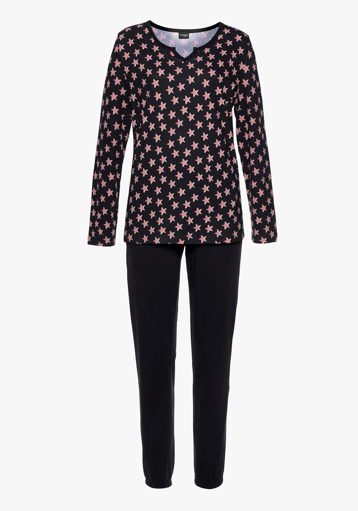 Vivance Dreams Pyjama - lila, zwart