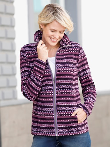 Fleecejacke - violett-traube-bedruckt