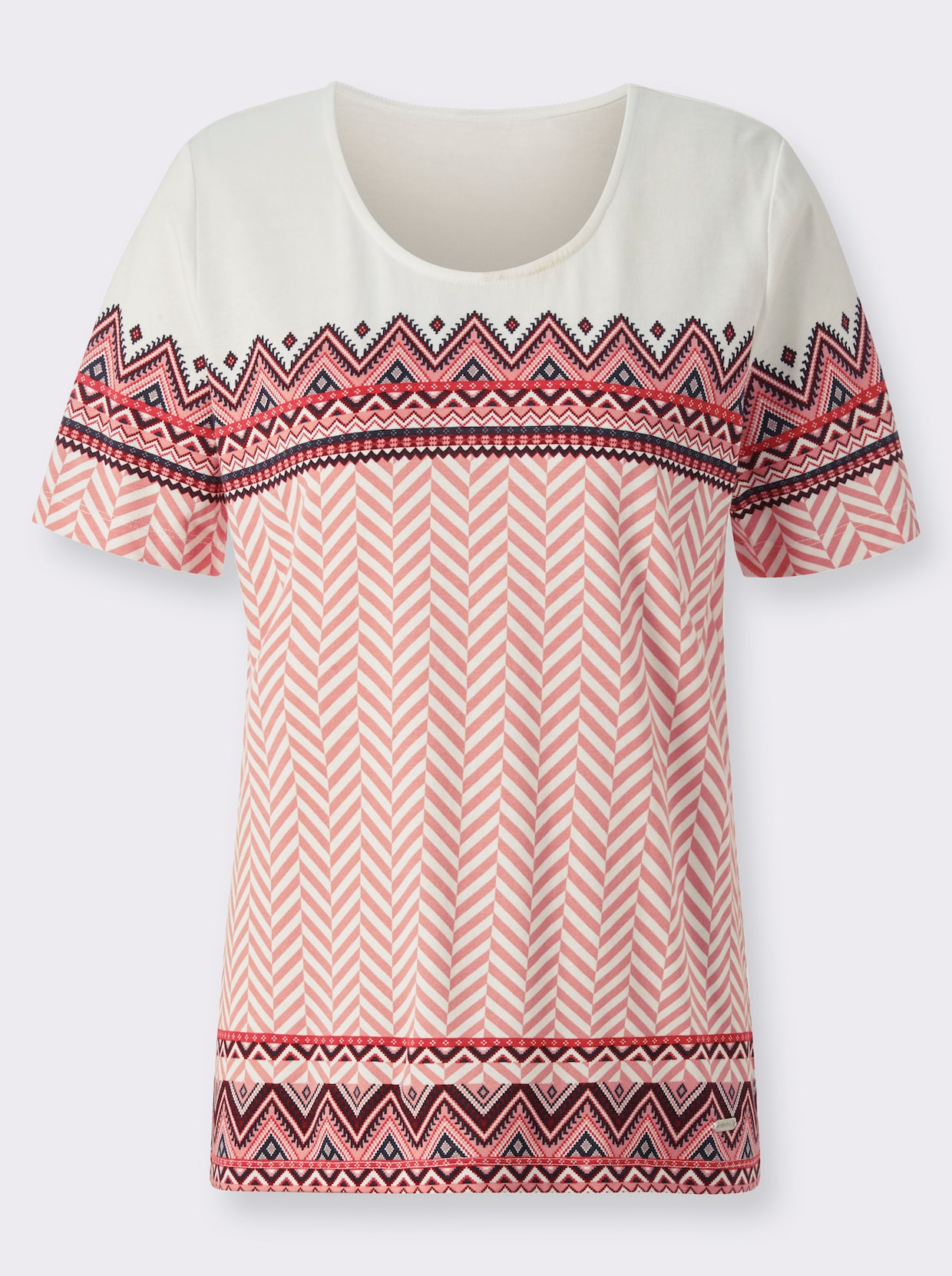 Shirt met korte mouwen - flamingo/ecru gedessineerd