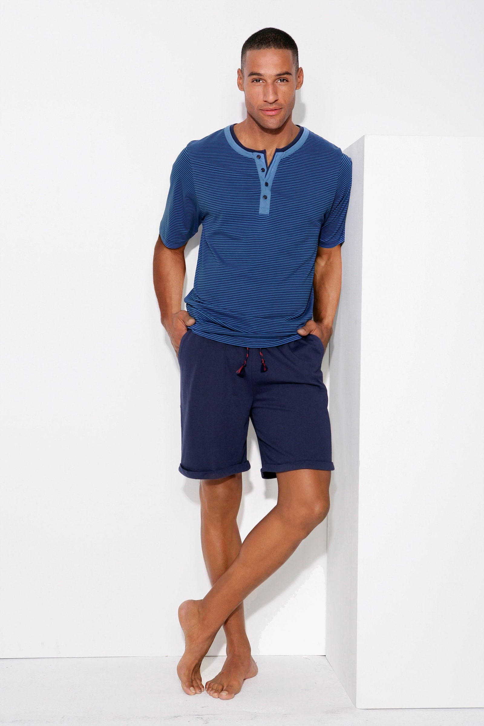 AUTHENTIC LE JOGGER Pyjama - blau-gestreift-marine