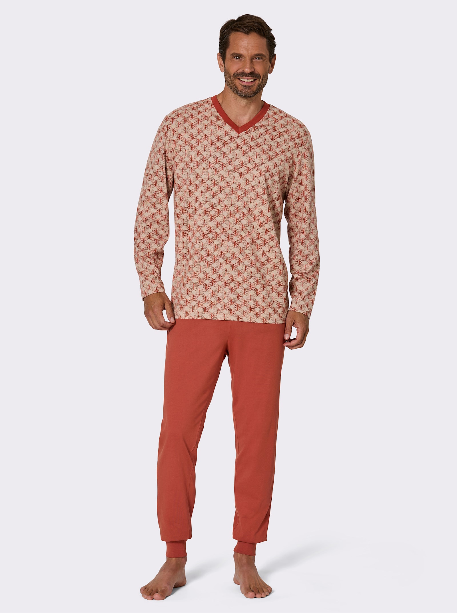 KINGsCLUB Schlafanzüge - mittelblau + rostrot