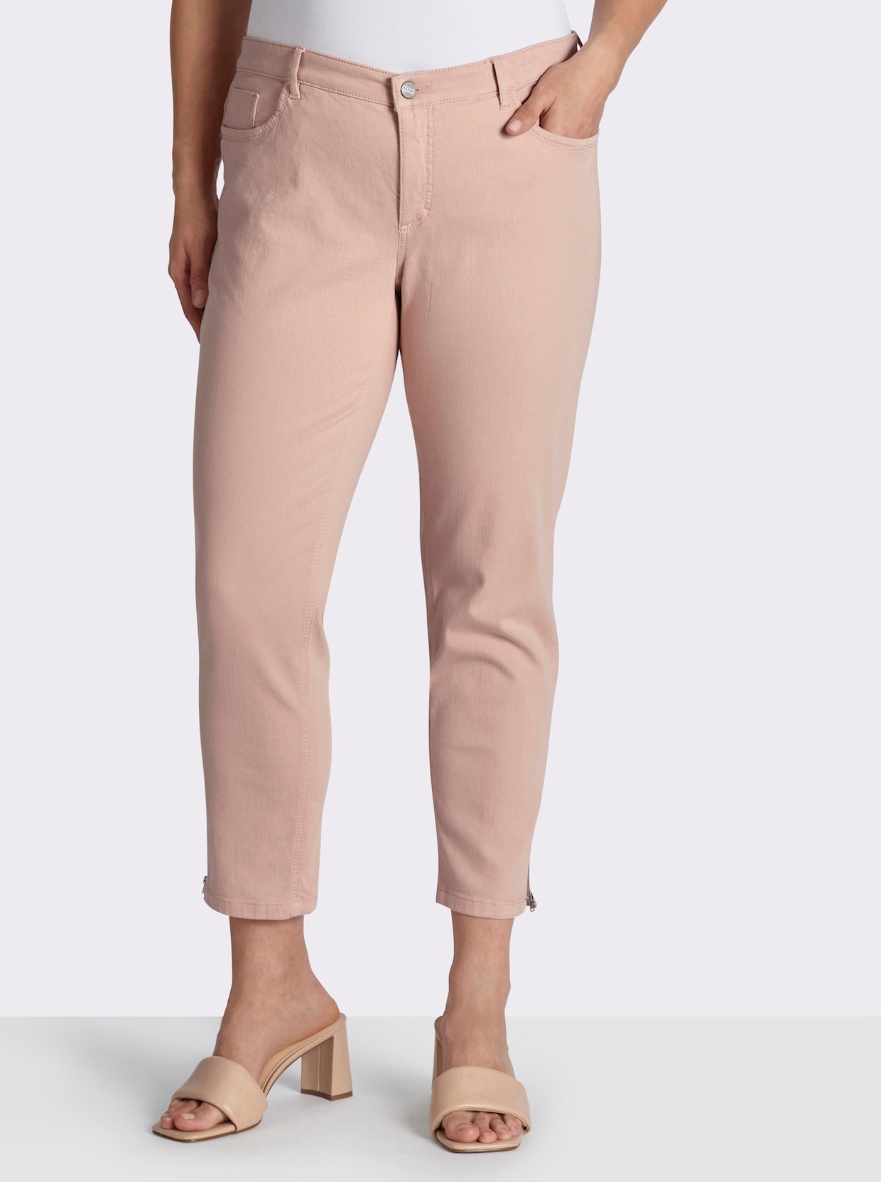 Ascari Stretch-Jeans mit Bauch-weg-Effekt - rosé