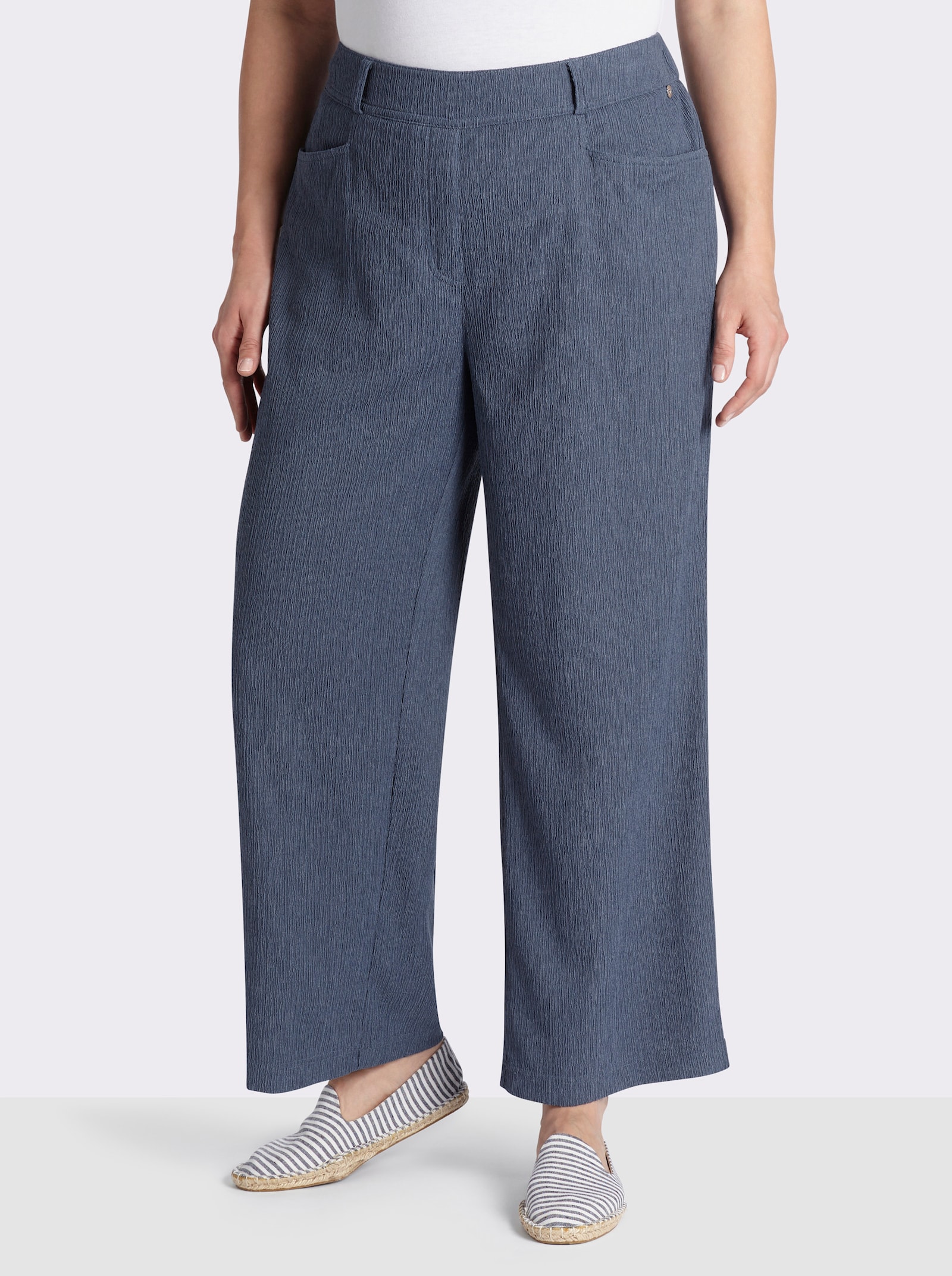 sheego Schlupfhose in weiter Form - rauchblau