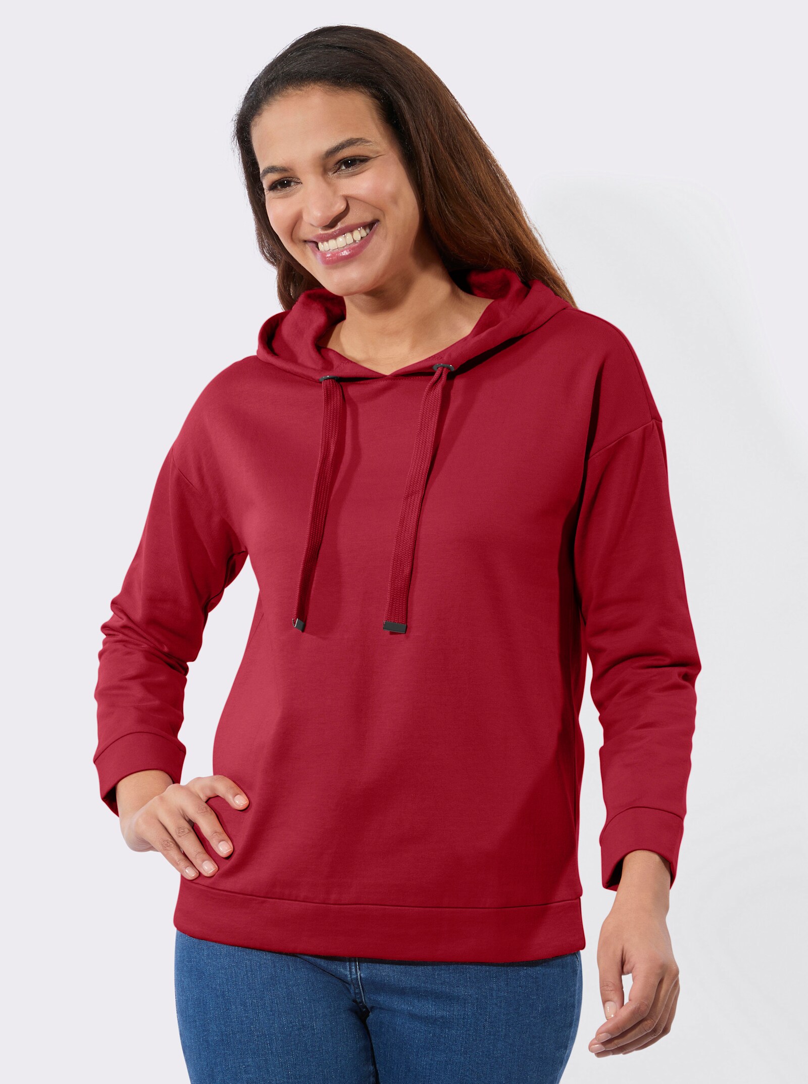 Sweatshirt mit Kapuze - rot