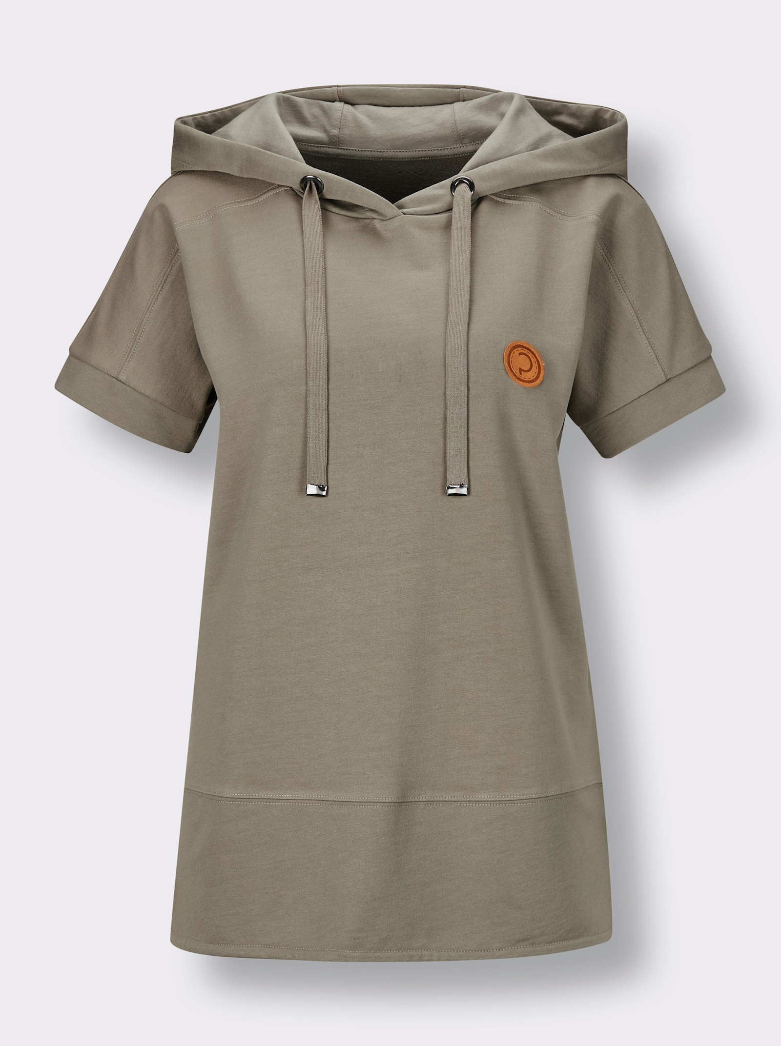 CREATION L PREMIUM Sweatshirt mit überlappender Schulter - schlamm