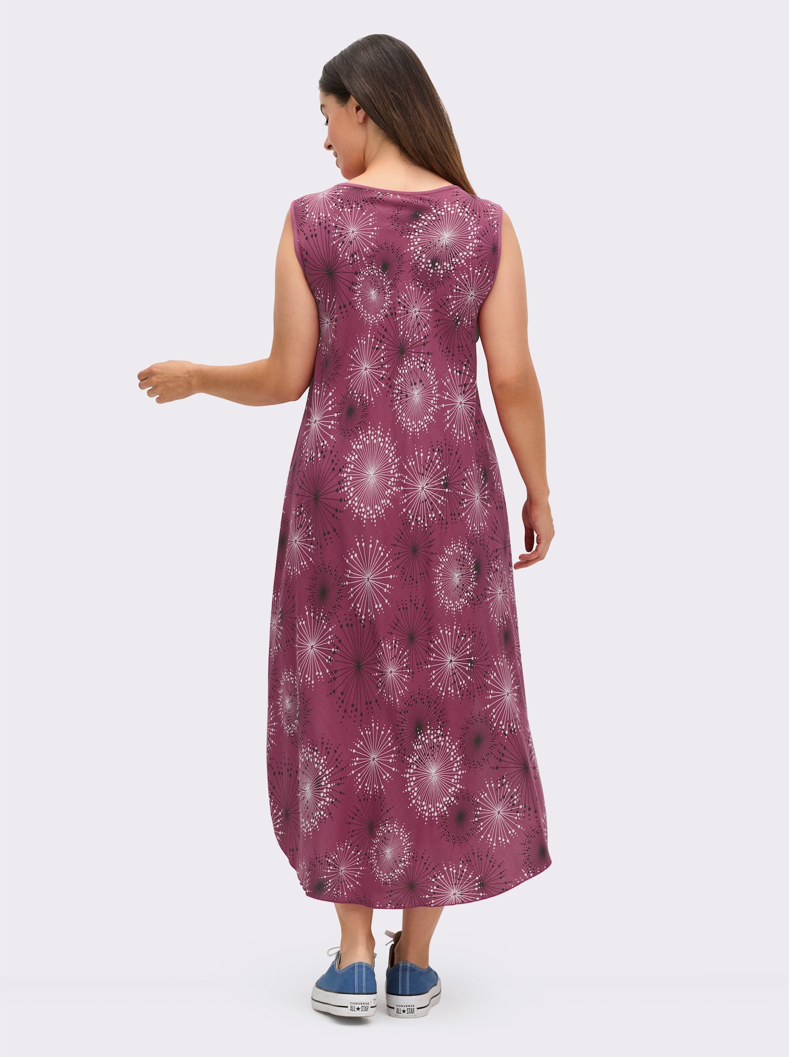 Druckkleid mit Blüten-Muster, figurumspielend - beere-graphit-bedruckt