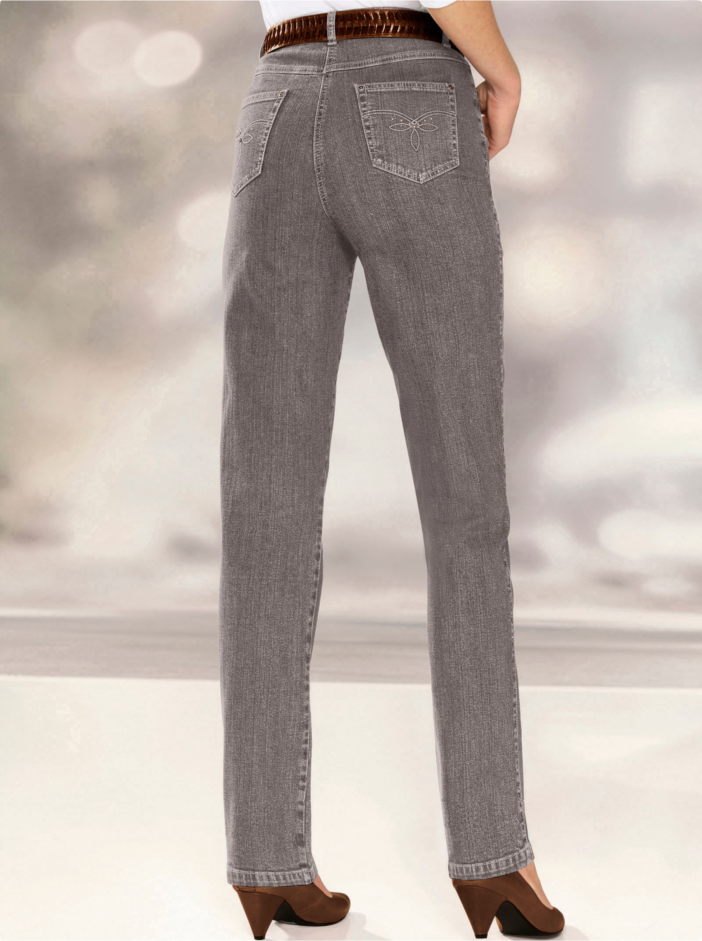 Witt Damen 5-Pocket-Jeans, taupe-denim