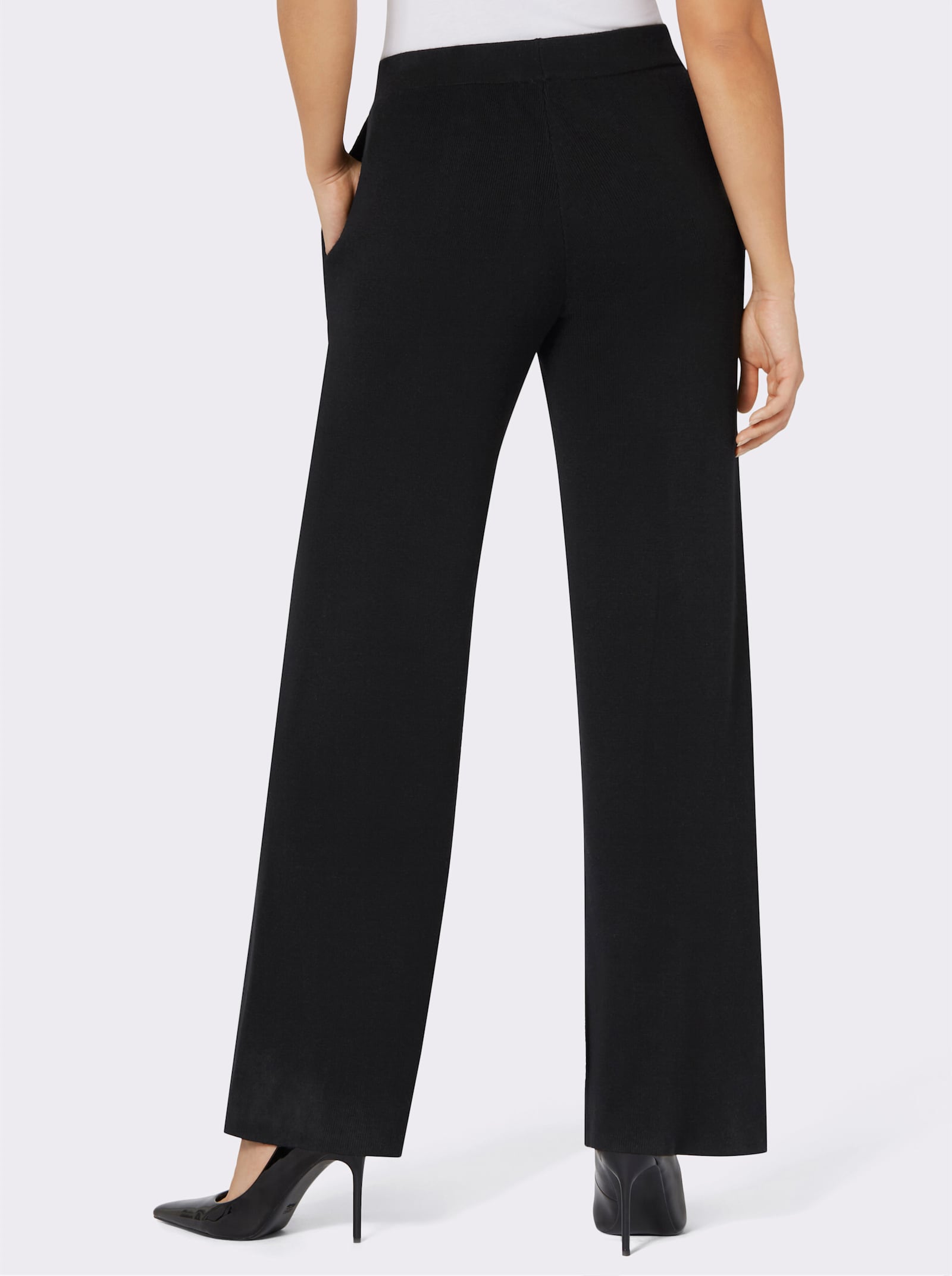 Strickhose mit Schurwoll-Anteil - schwarz