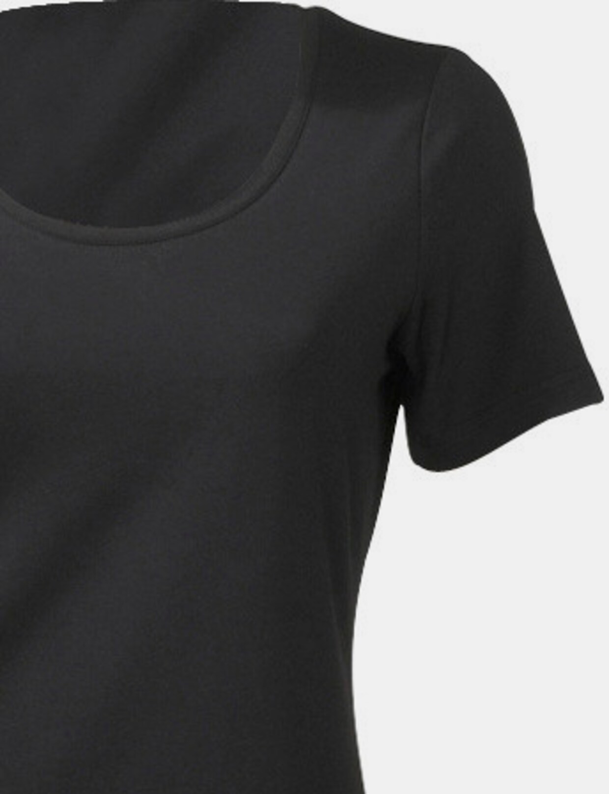 heine Rundhals-Shirt - schwarz