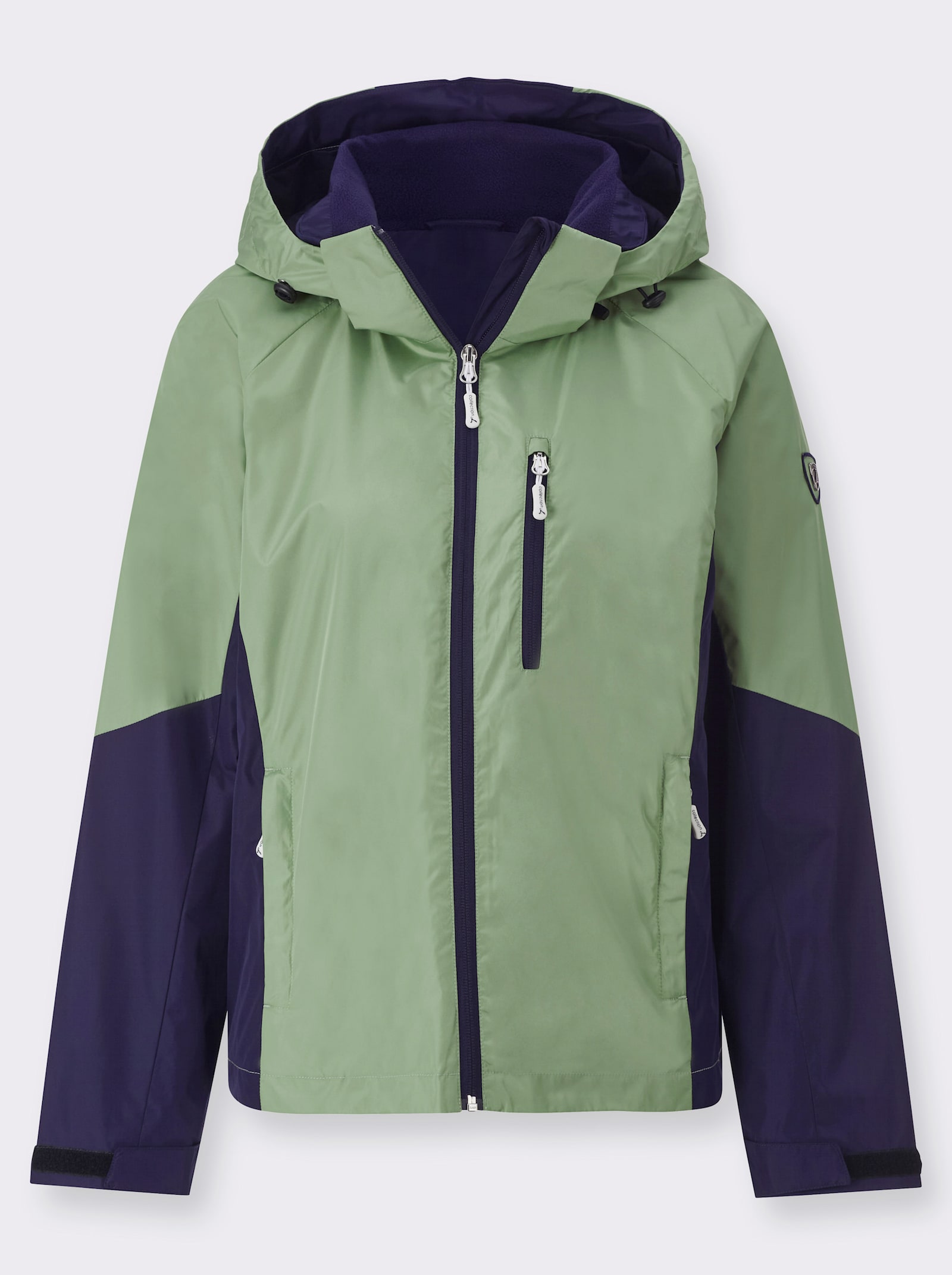 Funktionsjacke mit Fleecefutter im Kragen - eucalyptus-marine