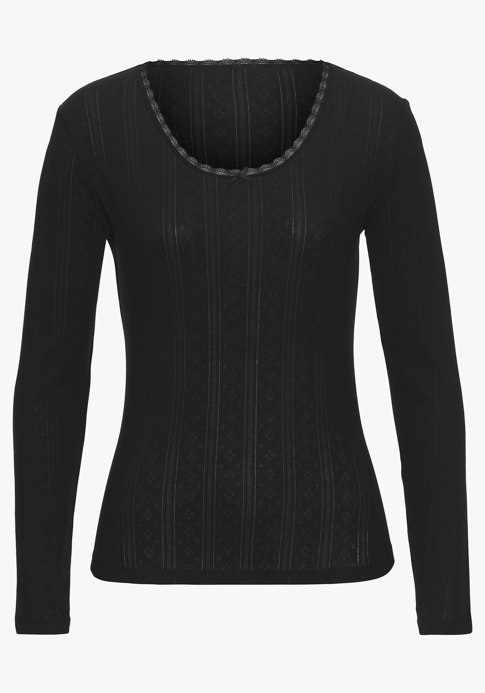 Vivance Langarmshirt - schwarz, creme