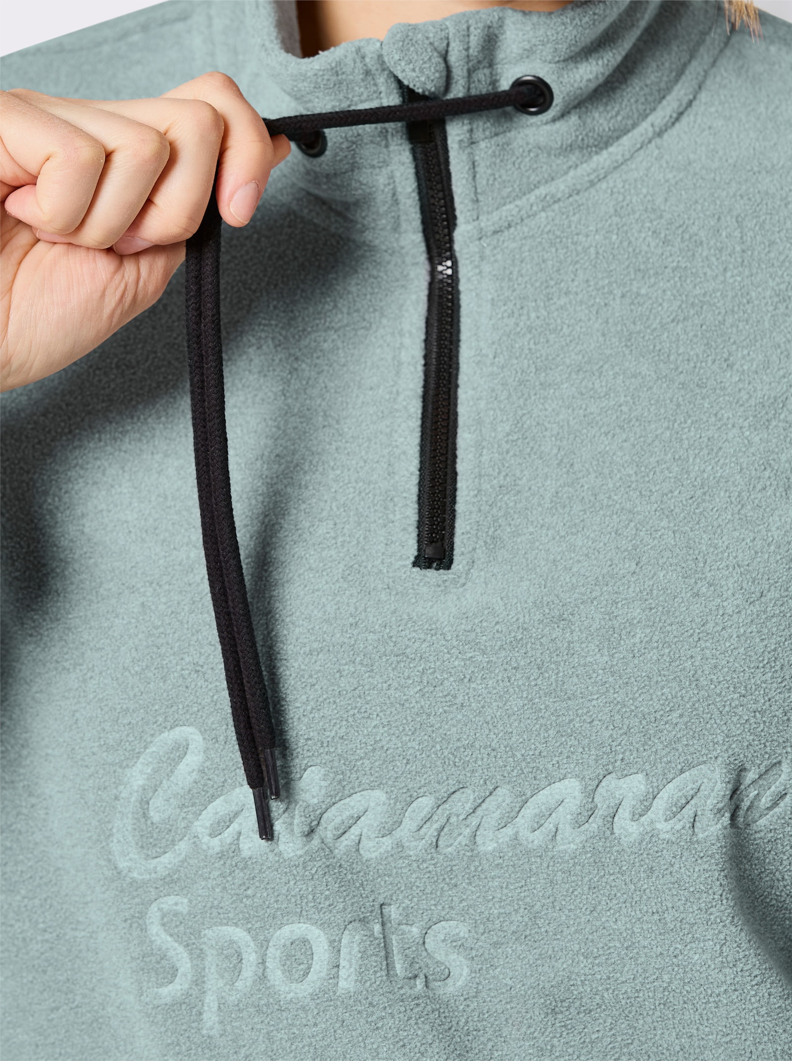 Catamaran Sports Fleecepullover mit weitenregulierbarem Stehkragen - kalkmint