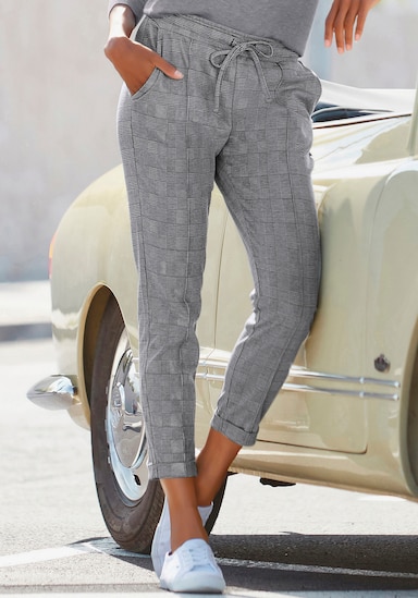 Vivance pantalon de jogging - gris-noir à carreaux