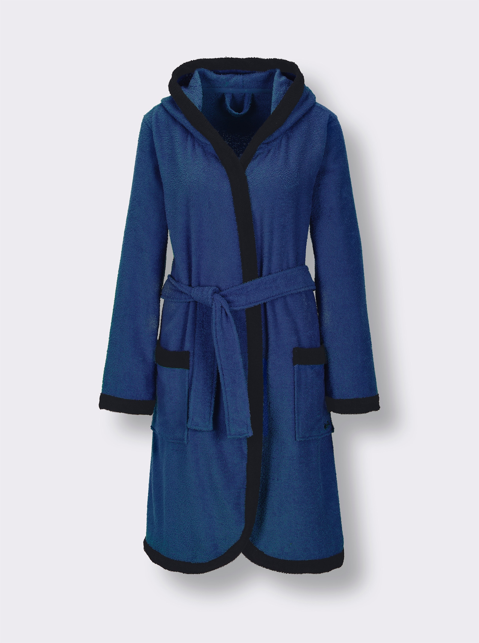 feel good Bademantel - royalblau-schwarz