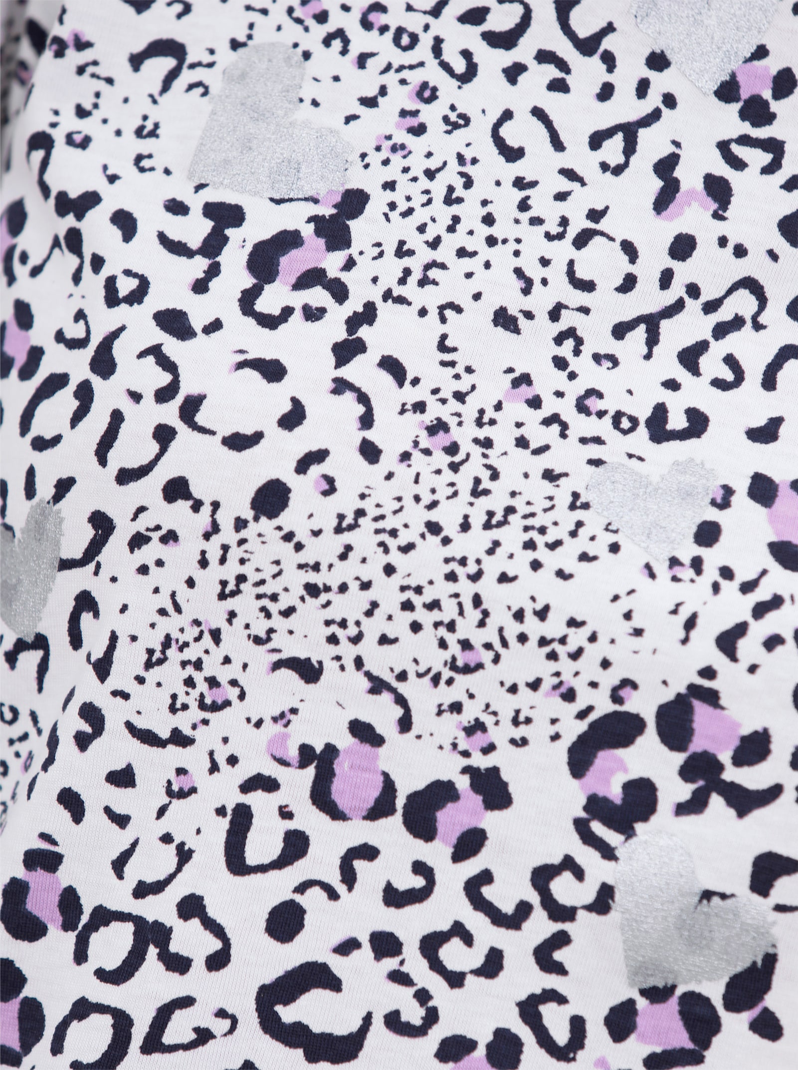 Langarmshirt im Animalmuster - ecru-marine-bedruckt
