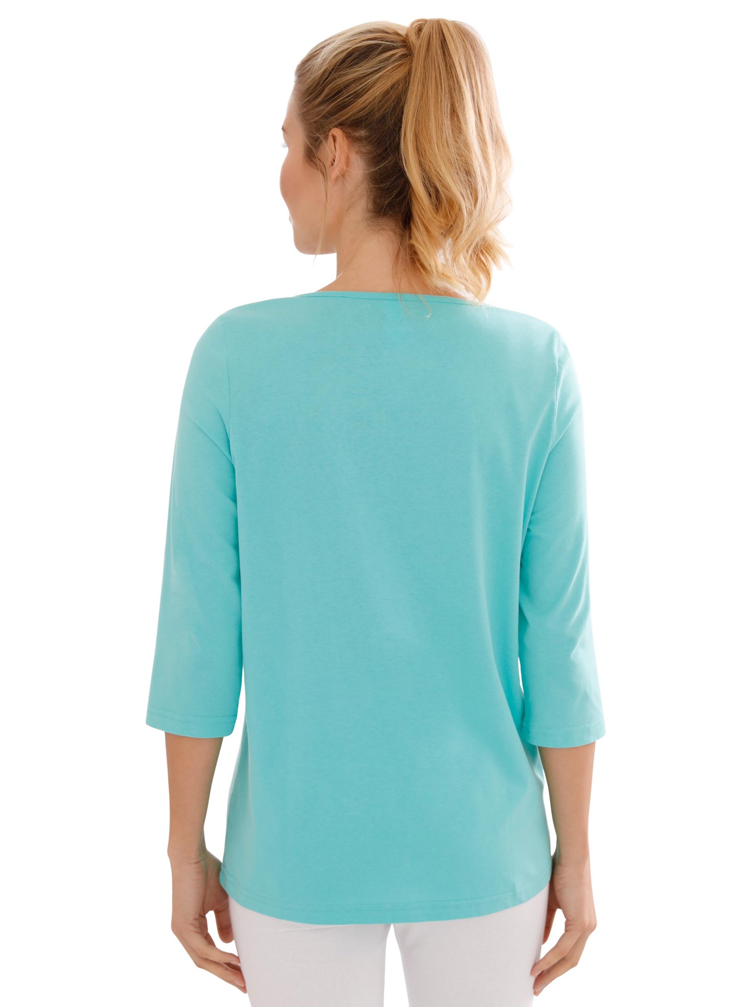 Freizeitshirt - türkis-bedruckt