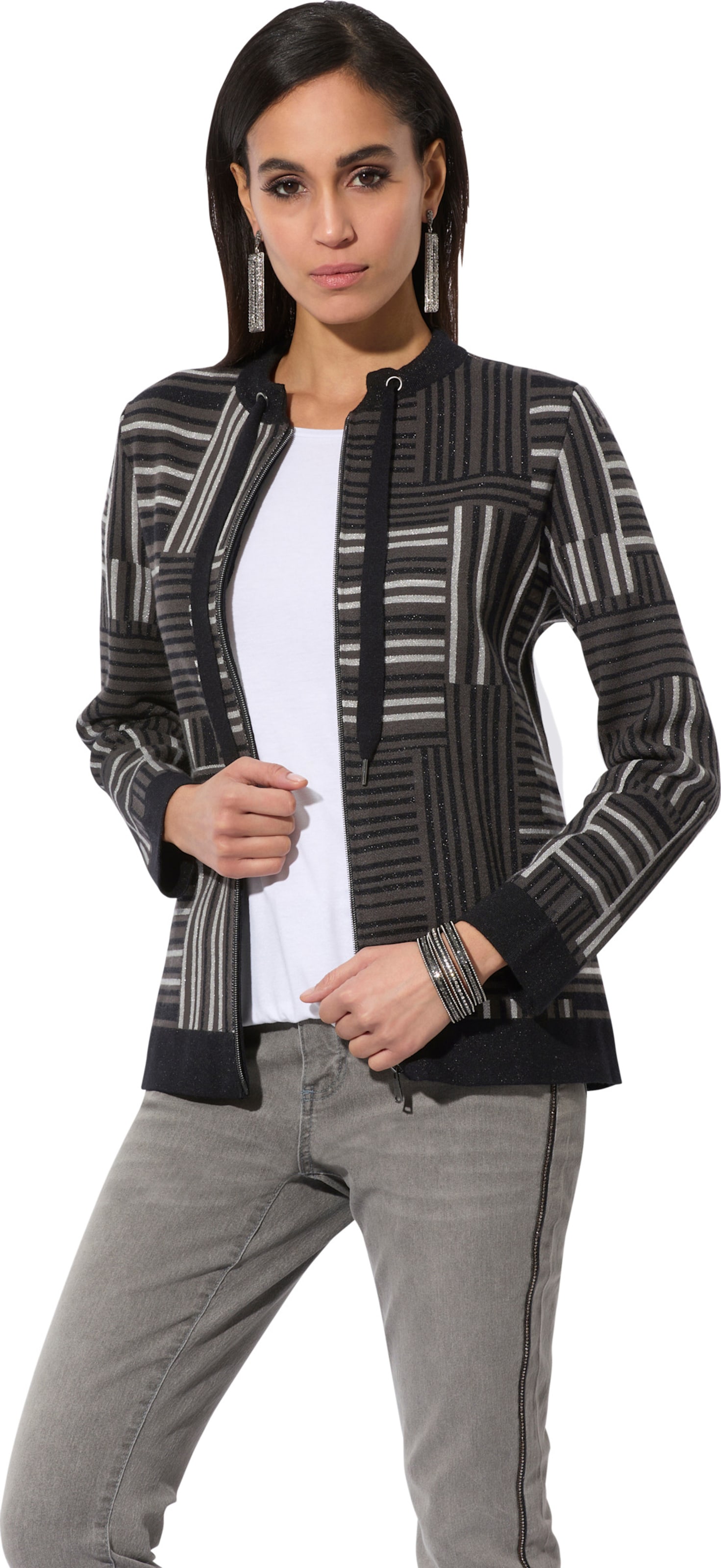 Thumbnail - Jacquardstrickjacke