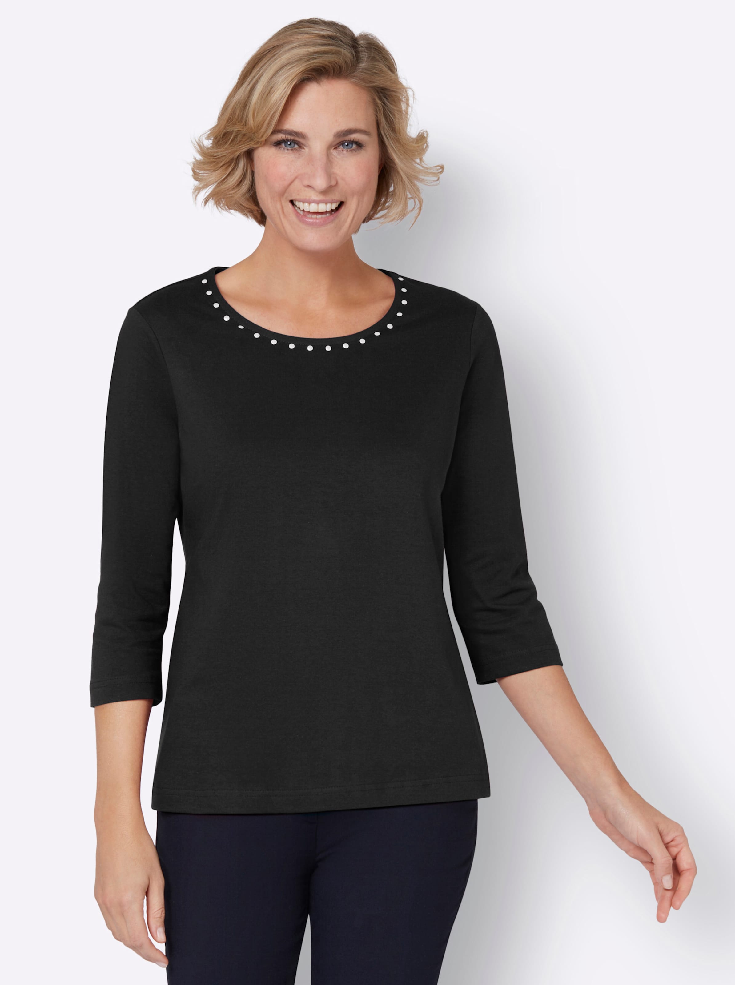 Witt Damen 3/4-Arm-Shirt, schwarz