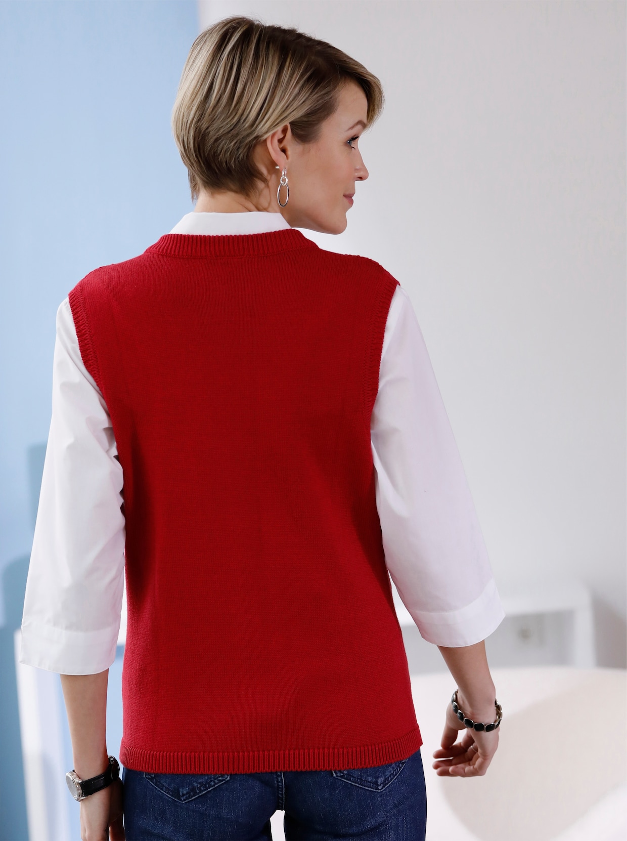 Pletená vesta - červená