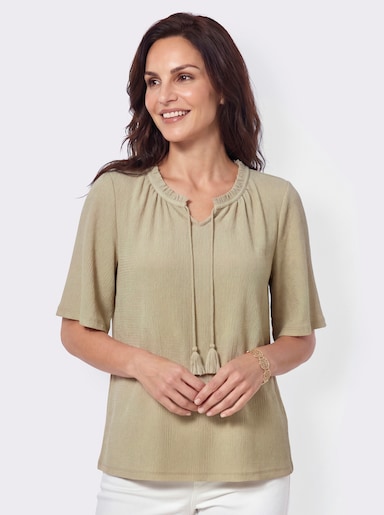 Shirt in Jacquard-Struktur - sand