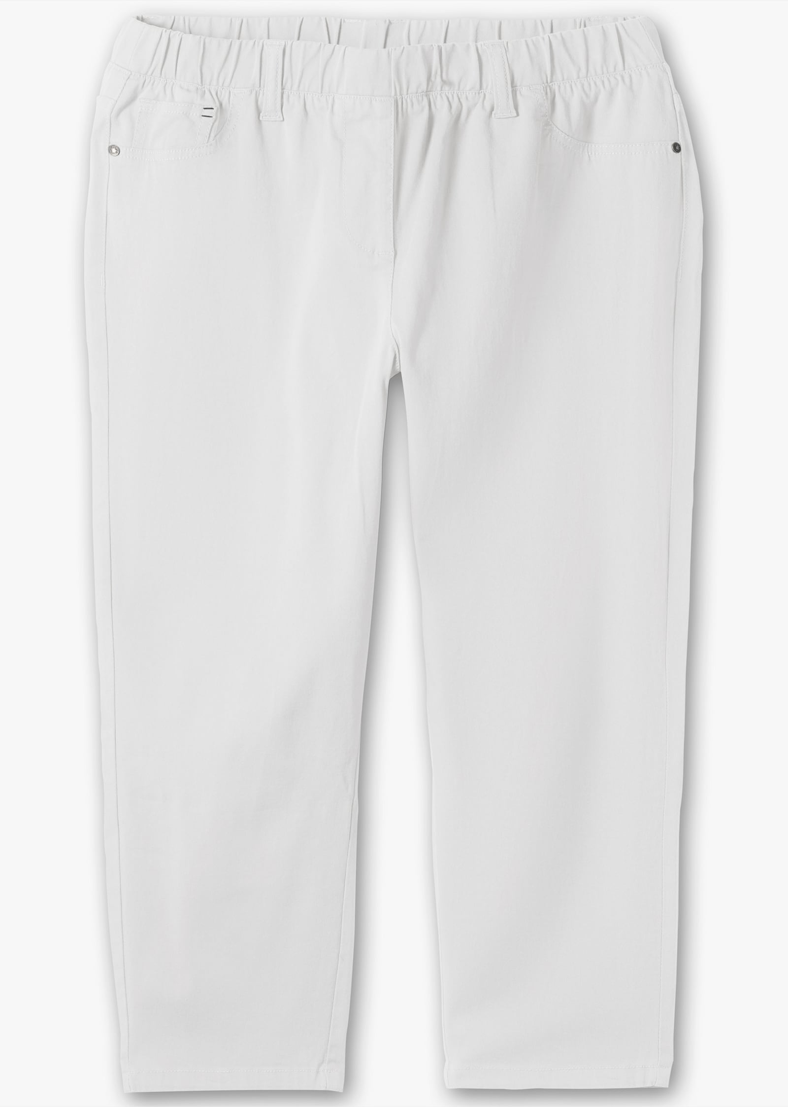 sheego 7/8-Hose in schmaler Form, aus Twill - weiß