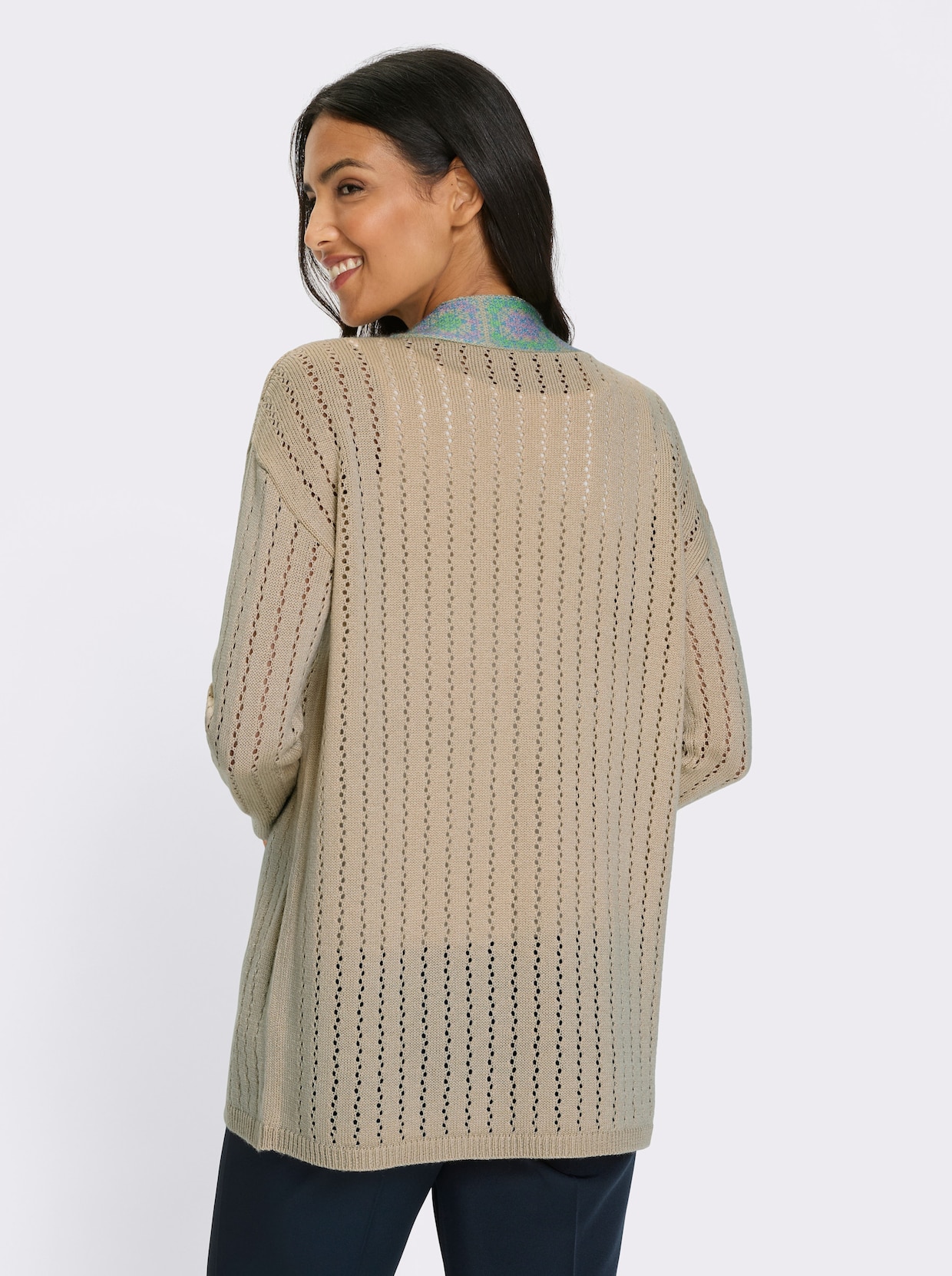 Ajourstrickjacke - sand
