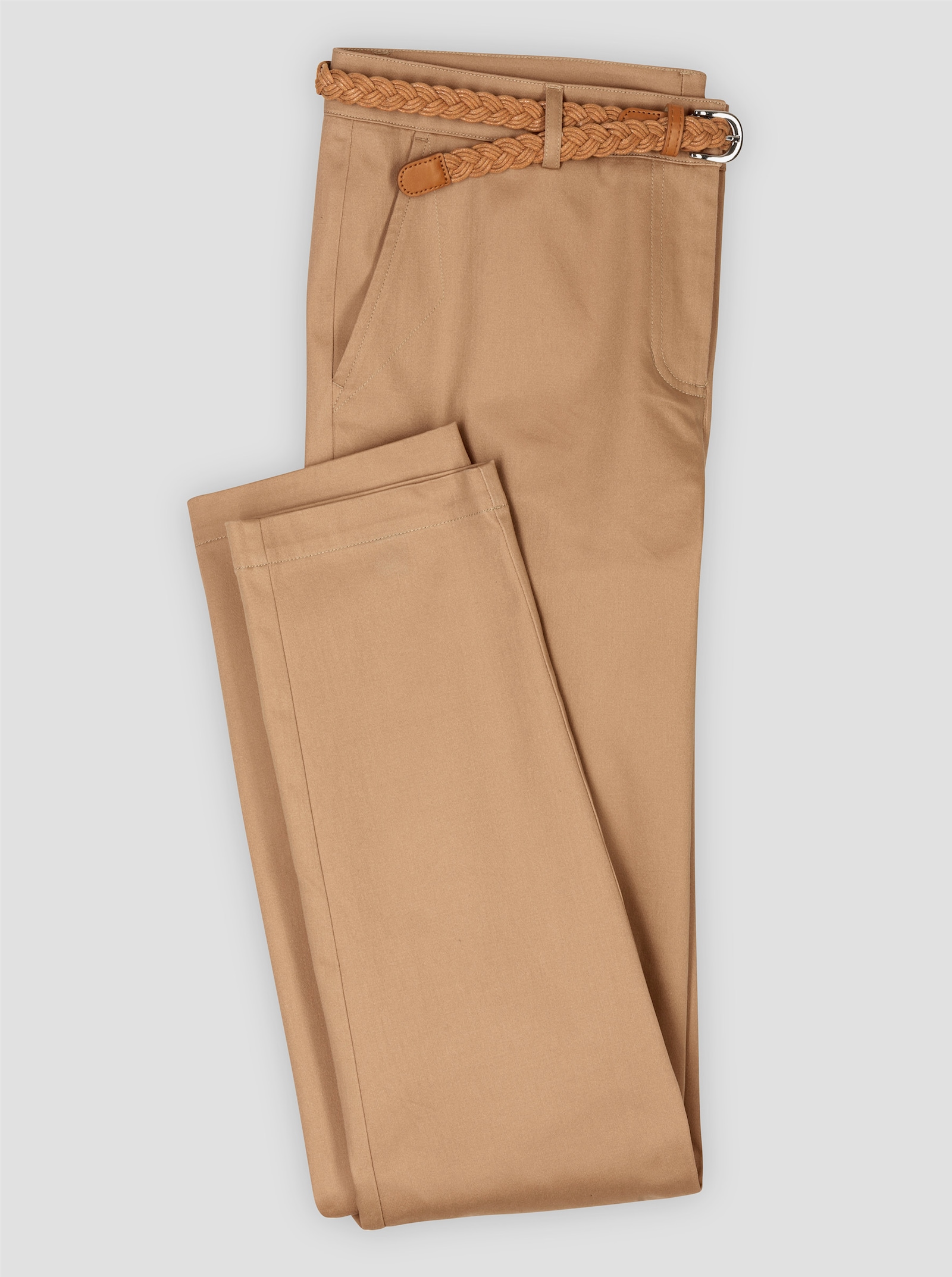 Chinobroek inclusief ceintuur - camel