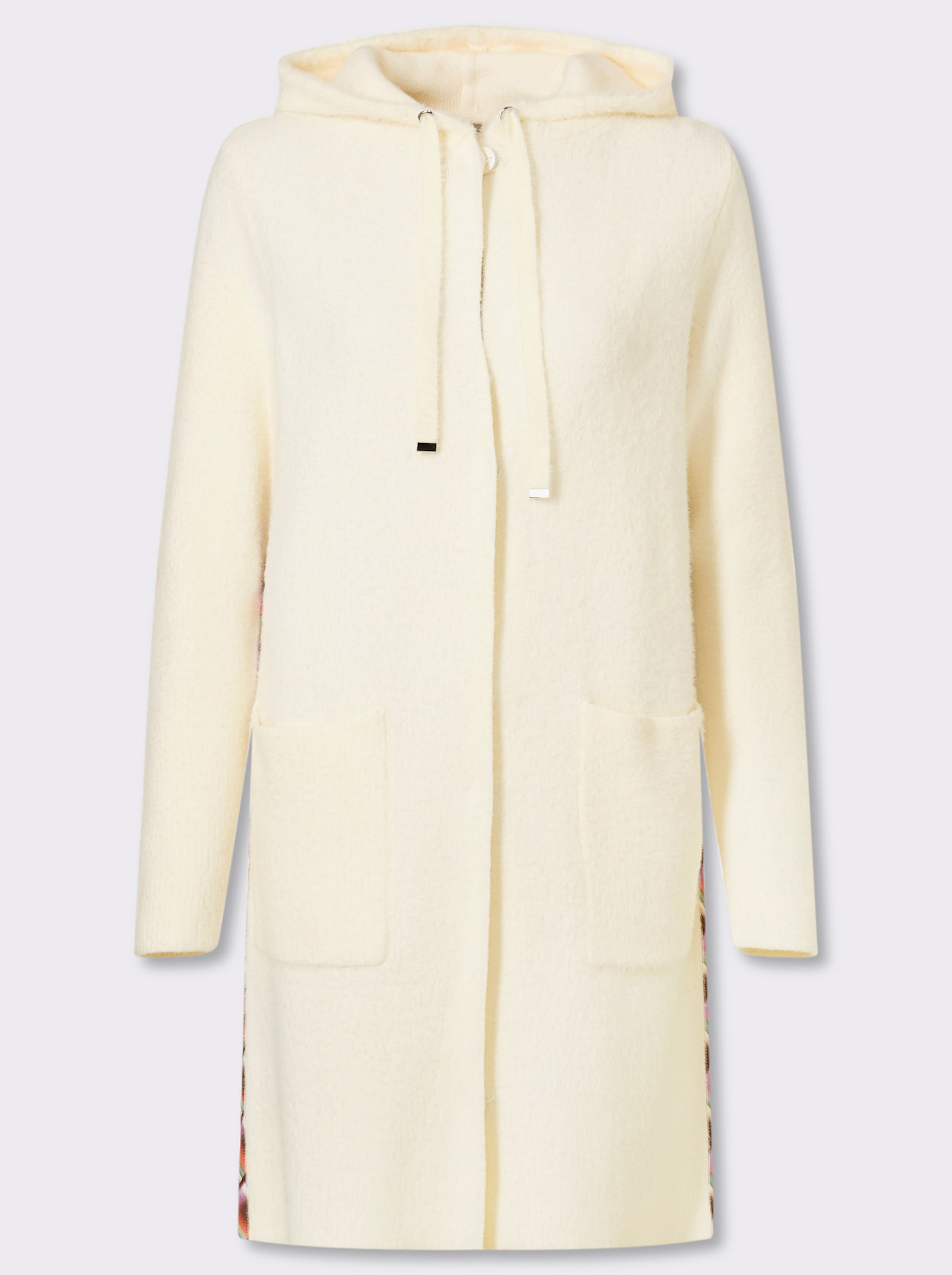 heine Jacquardstrickjacke mit Kapuze - champagner-meliert