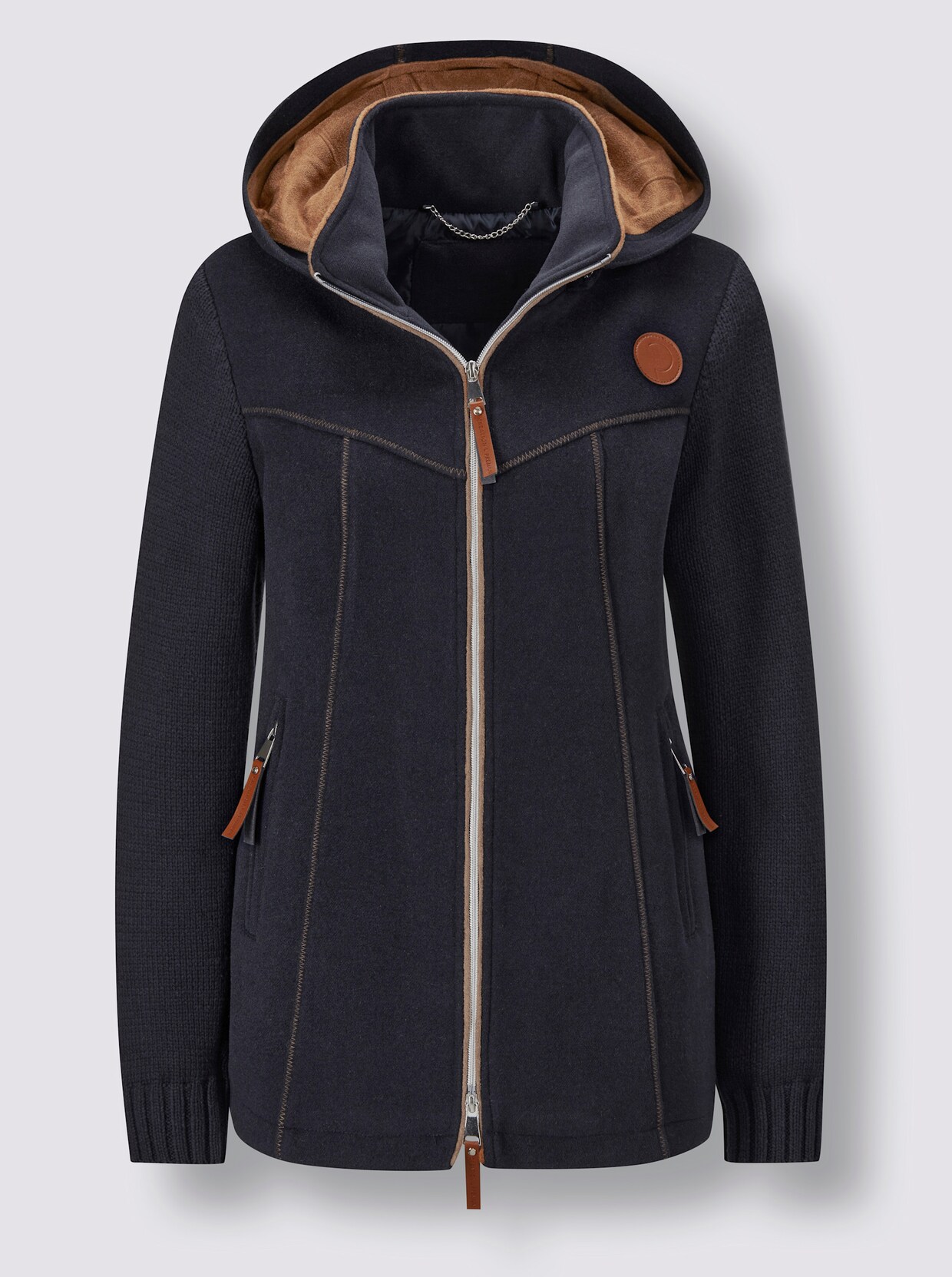 Mainpol Wollmix-Jacke - marine-cognac
