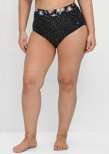 sheego Bikini-Hose mit Shaping-Einsatz - schwarz gepunktet