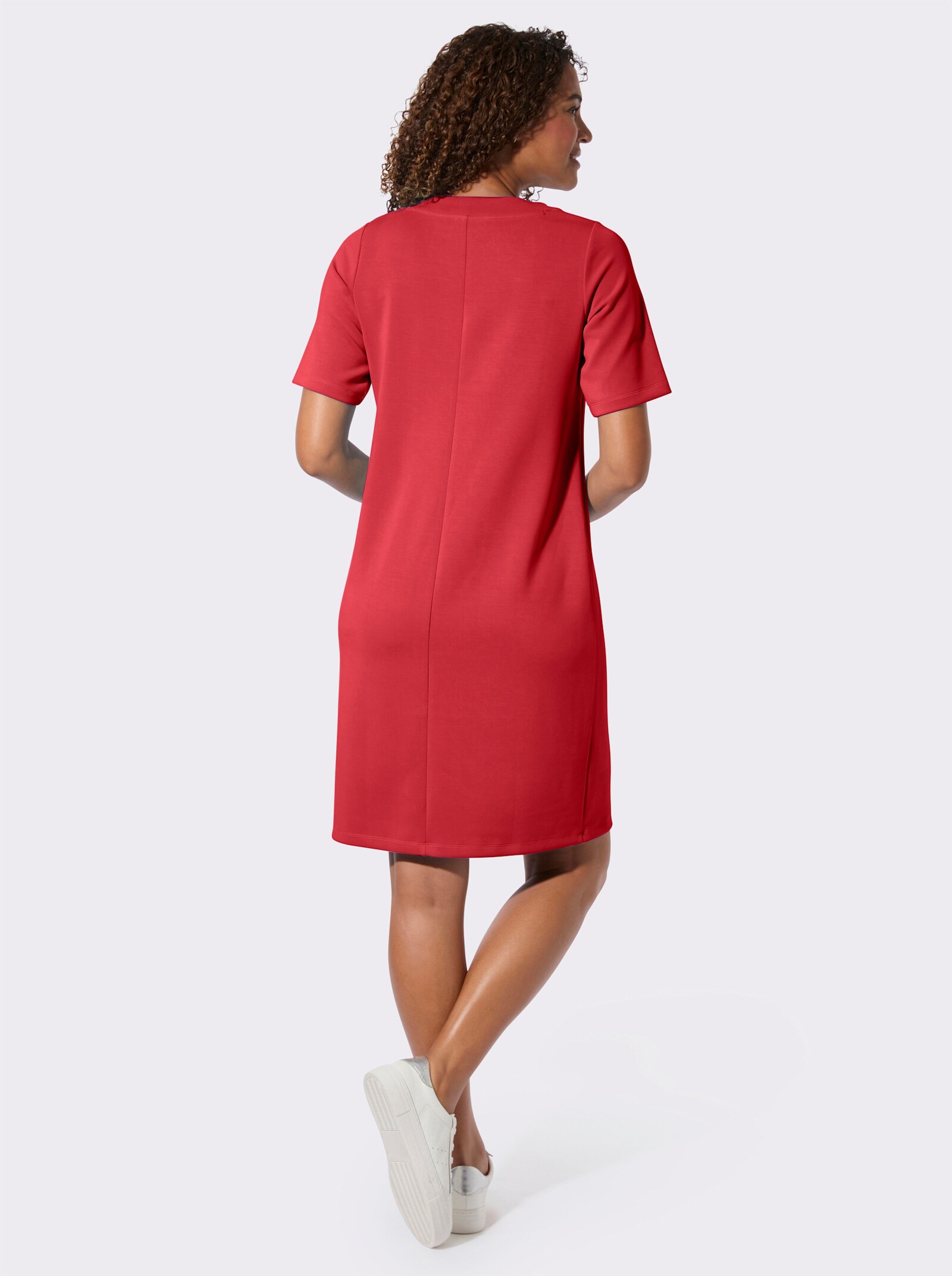 Shirtkleid mit kurzen Ärmeln - erdbeere