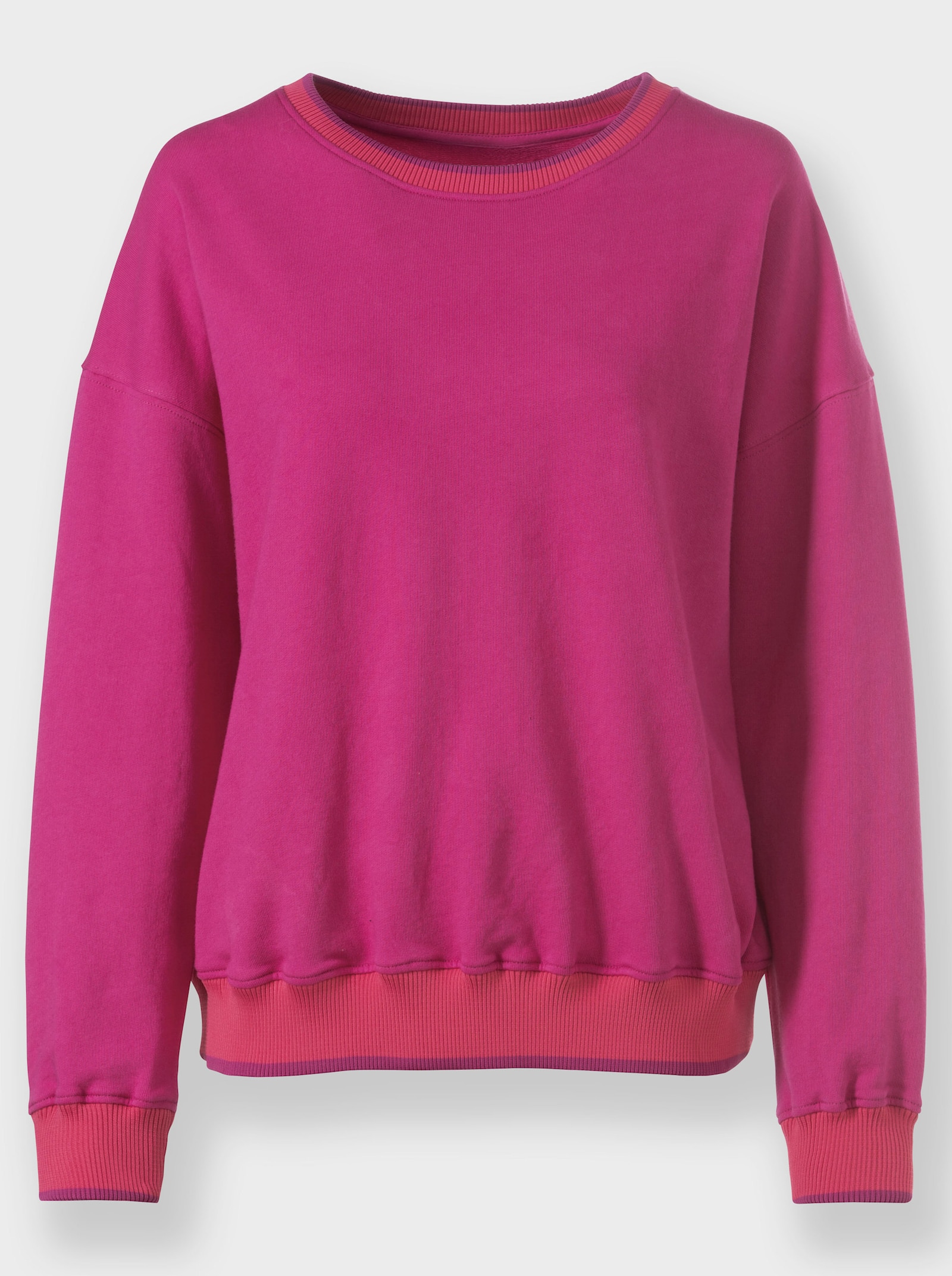 heine Sweatshirt mit Kontraststreifen - fuchsia