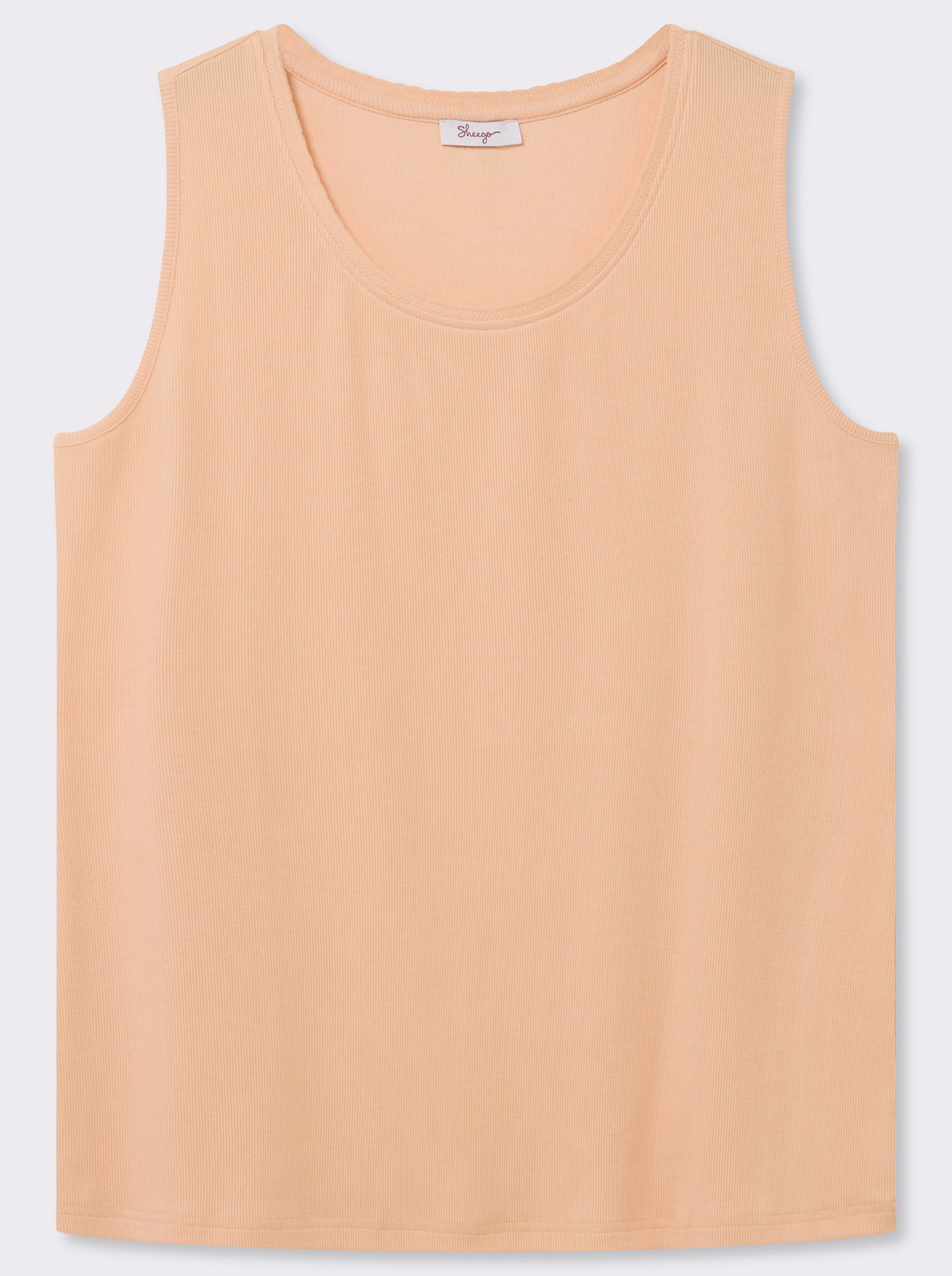 sheego Tanktop mit Ajourtape am Ausschnitt - apricot