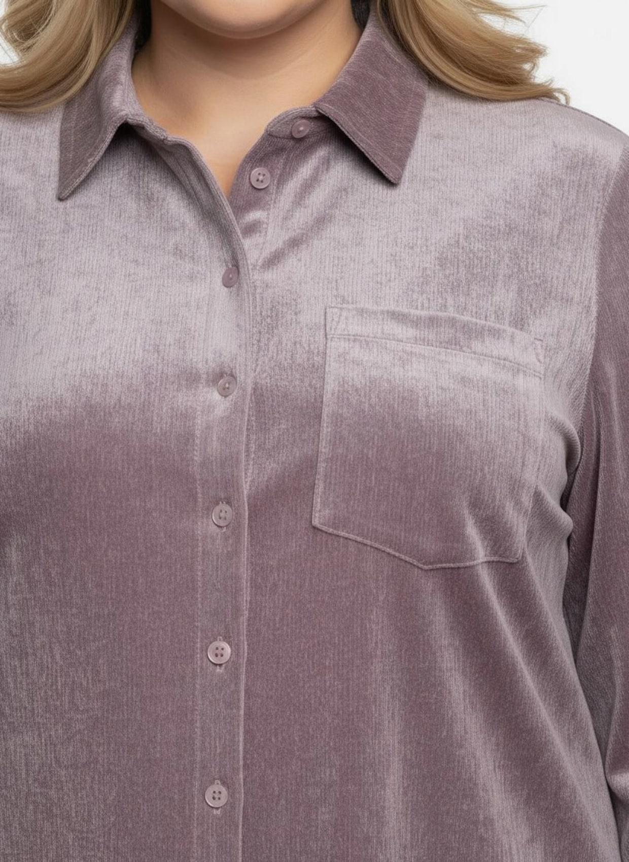 Longbluse mit krempelbaren Ärmeln - mauve