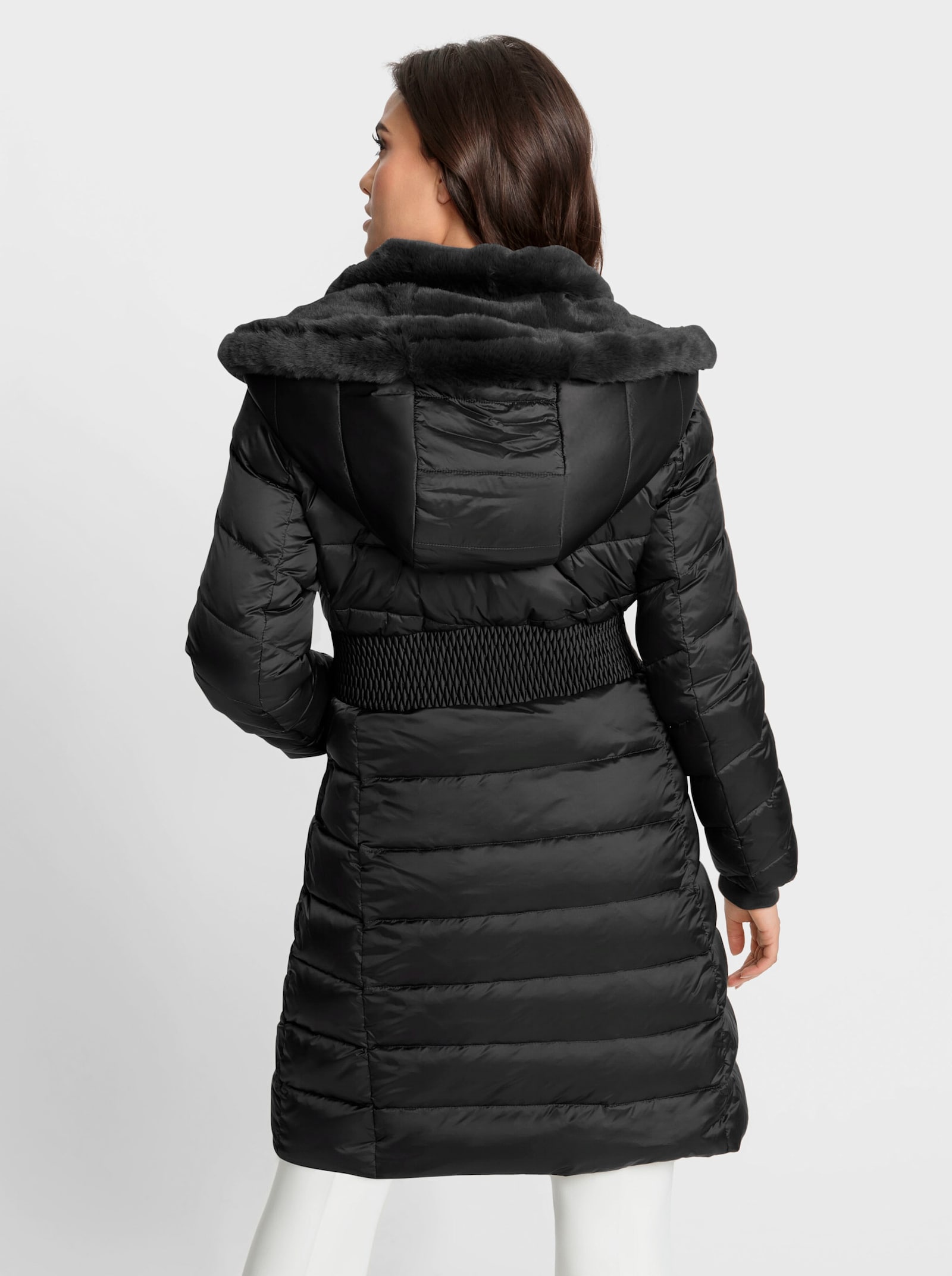 heine Steppmantel mit Westen-Einsatz - schwarz