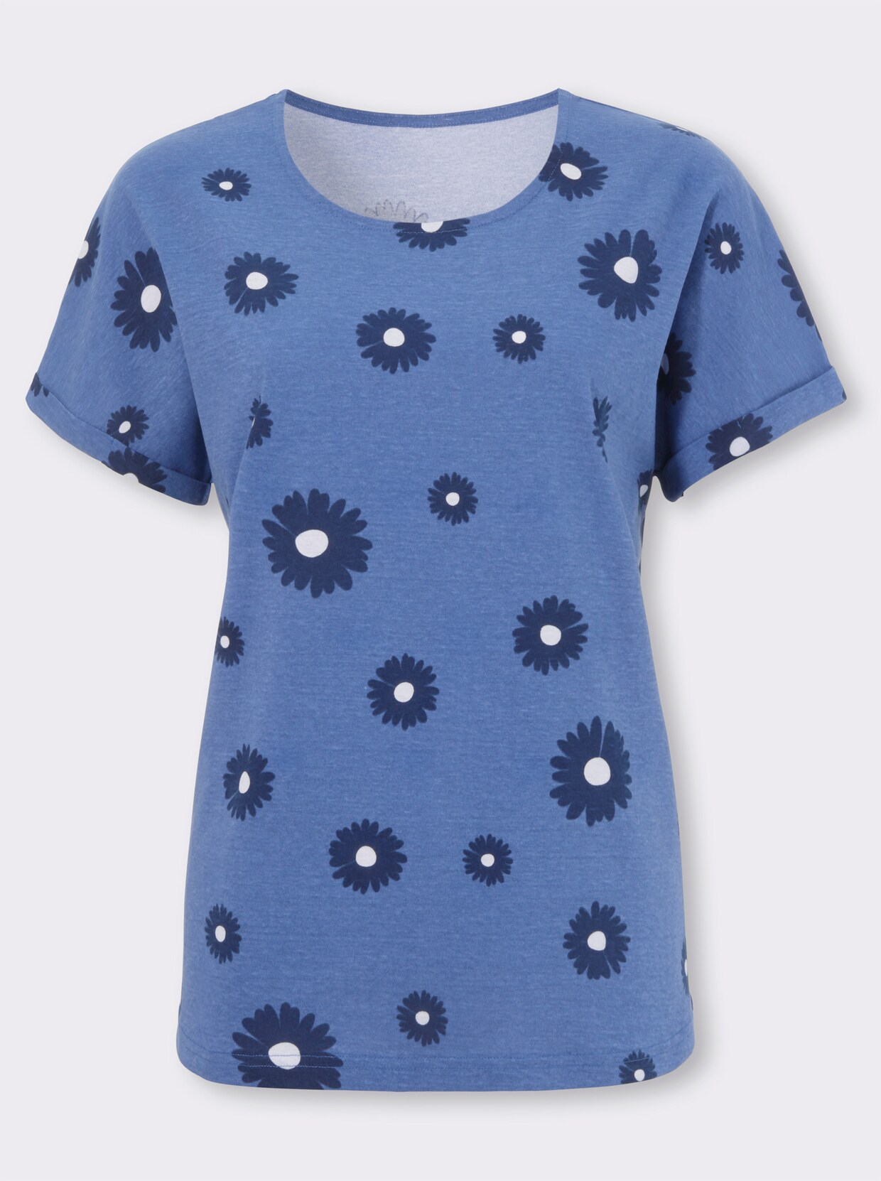 T-shirt - jeansblauw geprint