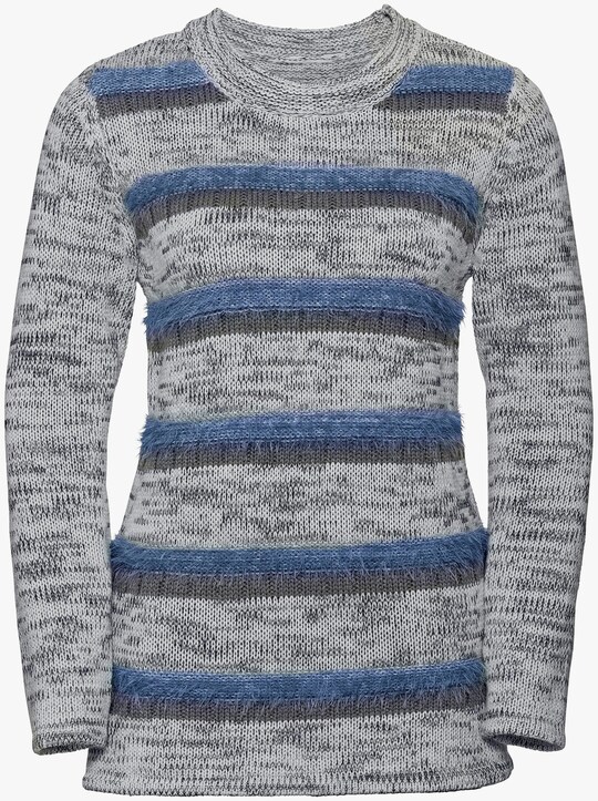 Pullover - grau-kornblume