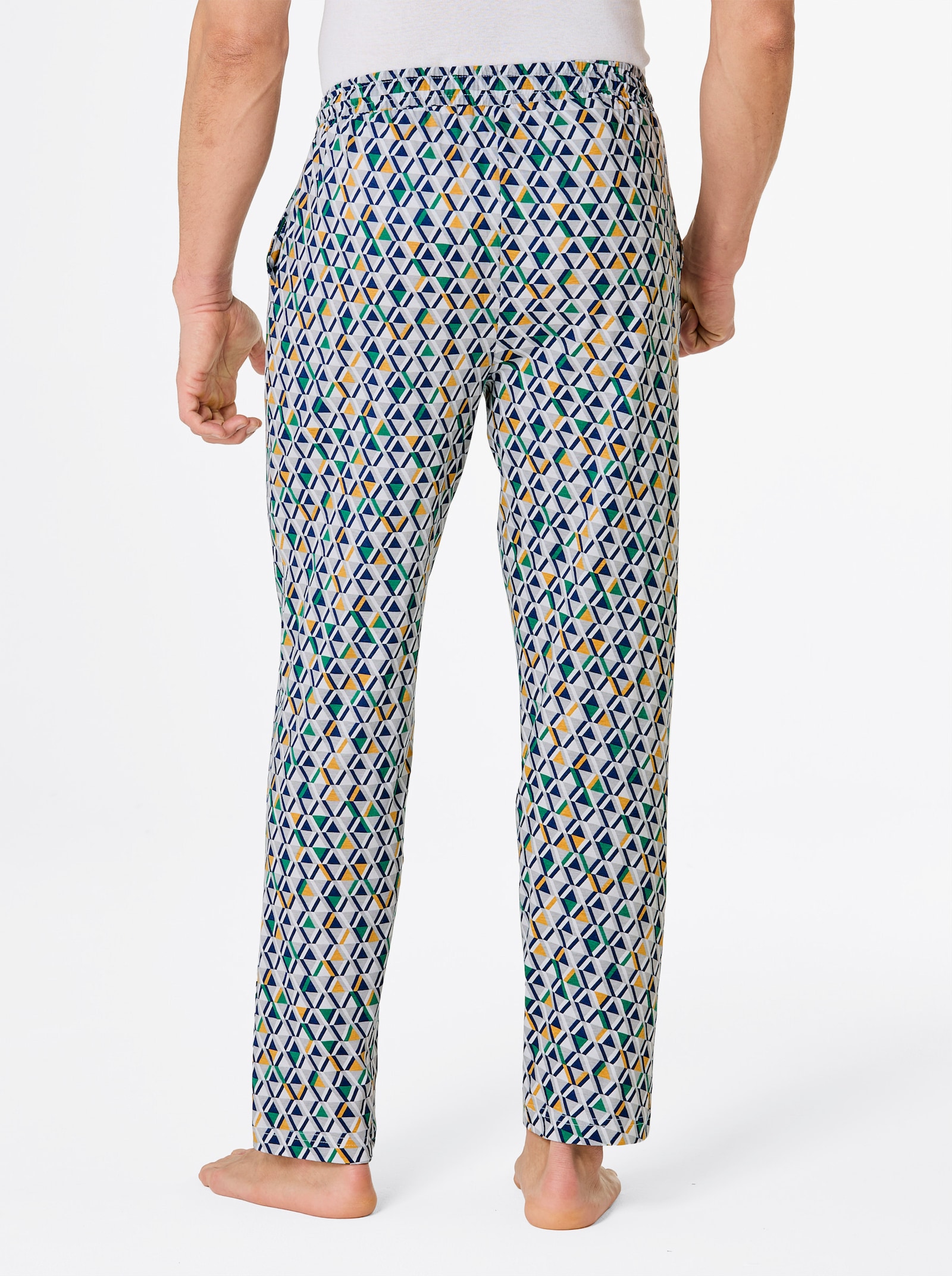 wäschepur men Hose lang - dunkelblau-grün-bedruckt