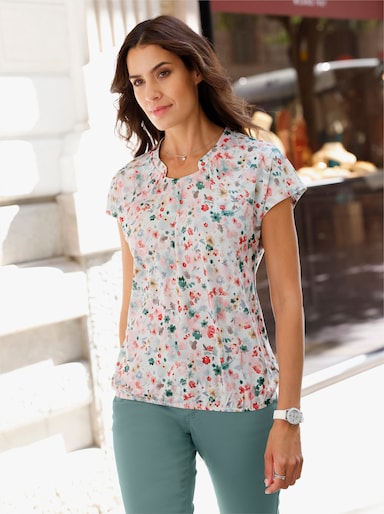 Print-Shirt - ecru-flamingo-bedruckt