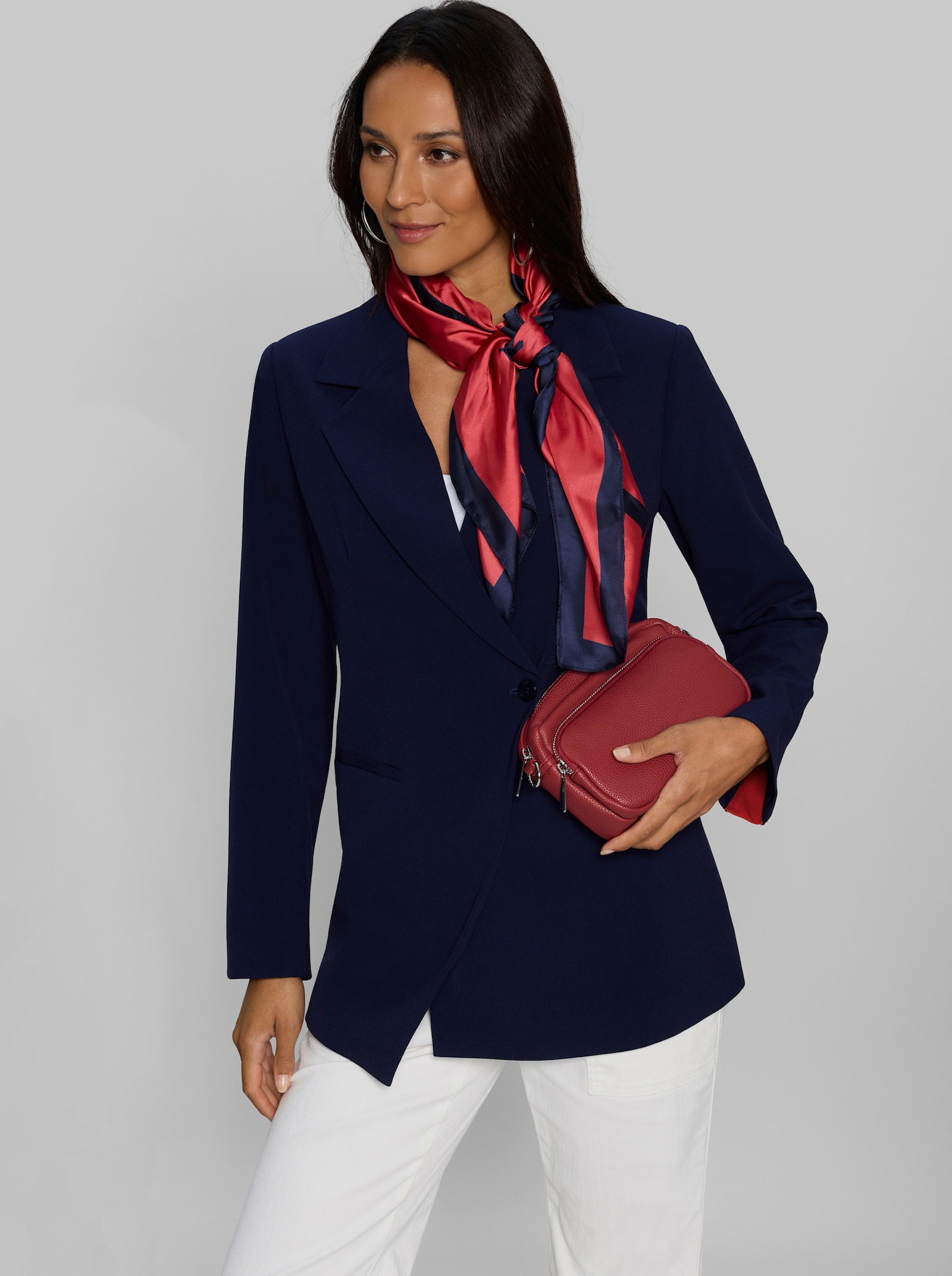 heine Blazer im asymmetrischen Schnitt - marine-rot