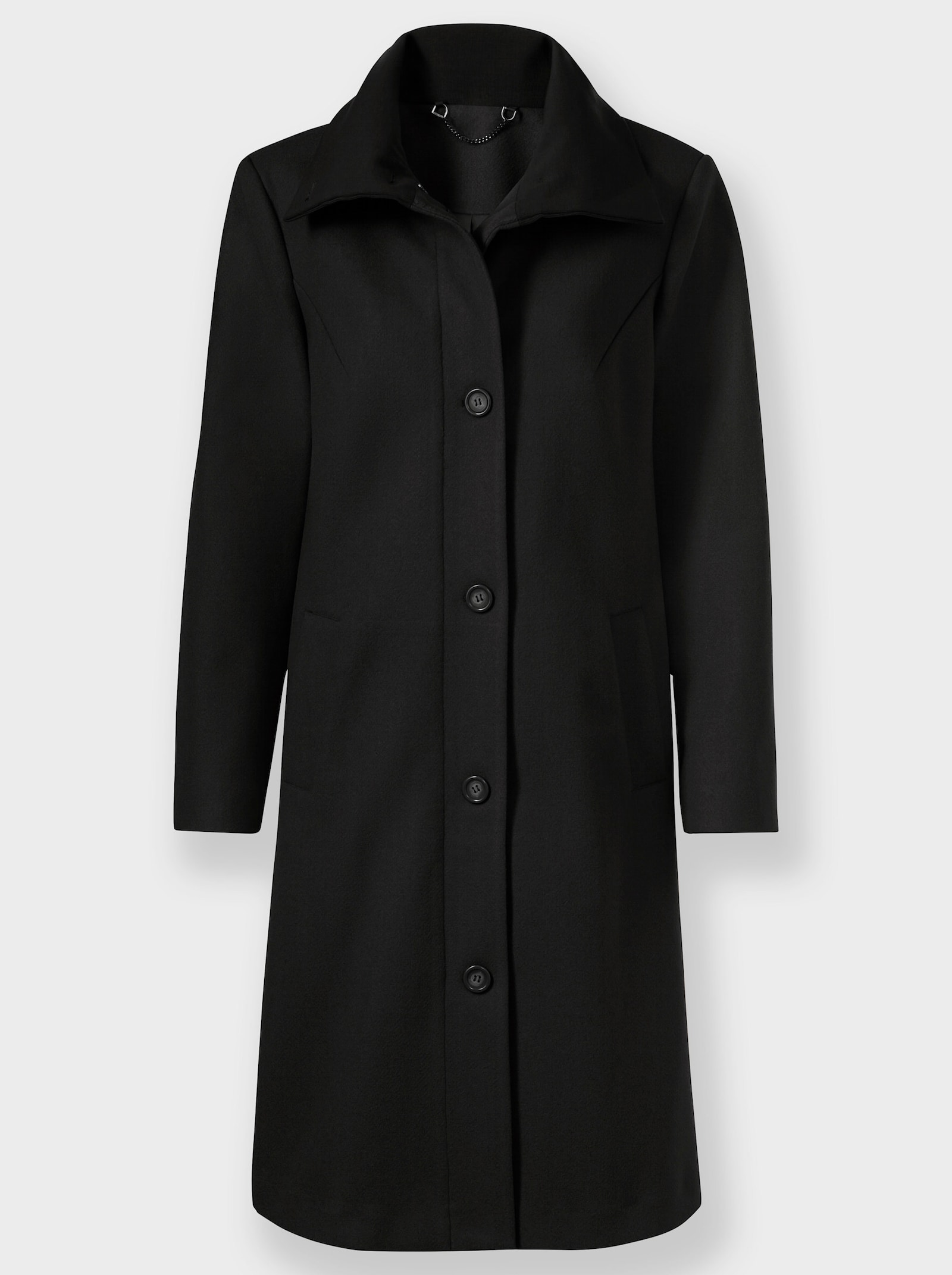 Kurzmantel in A-Linie - schwarz