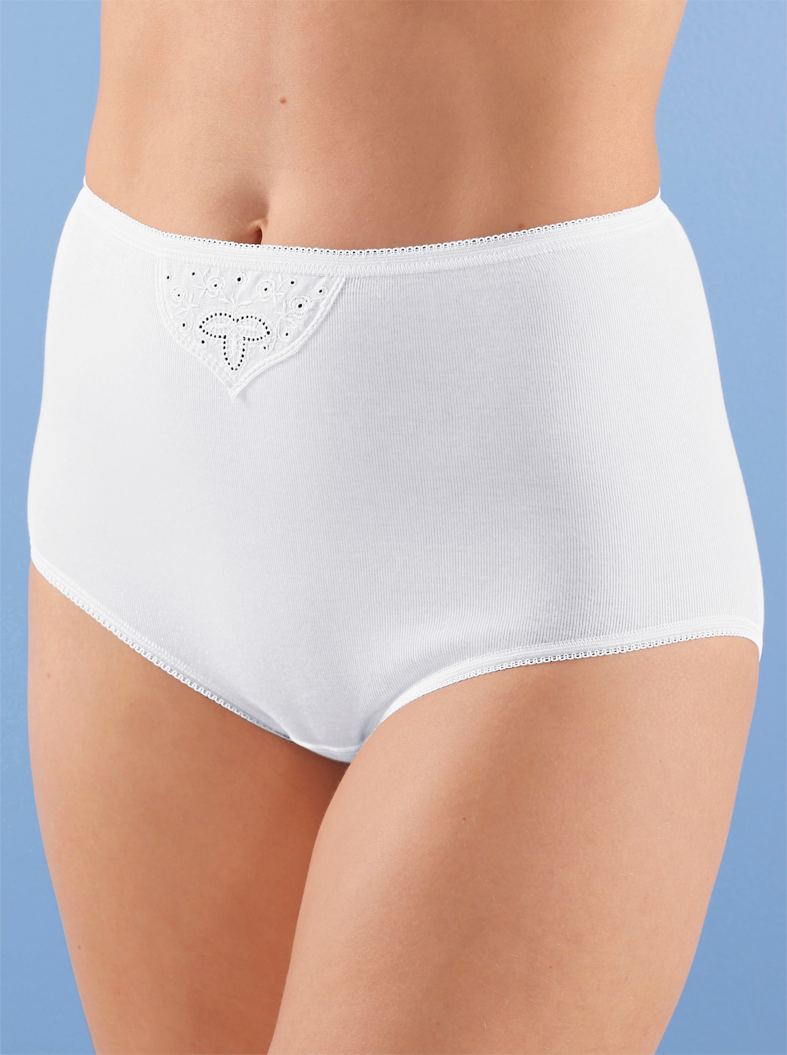 Schiesser Taillenslip mit kleinem Batist-Motiv - weiß