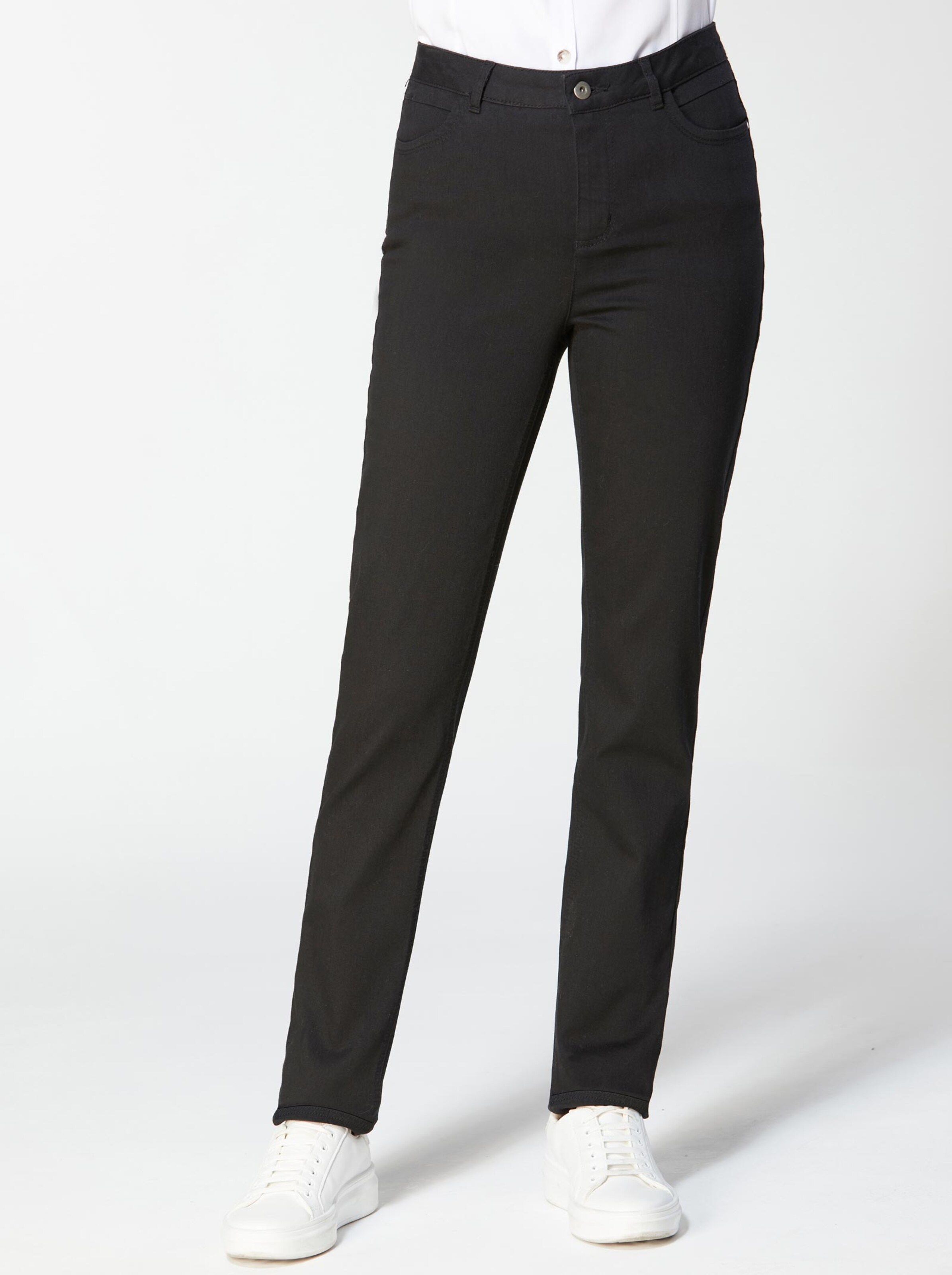 Damenmode Jeans Creation L Premium Edel-Jeans in black-denim 