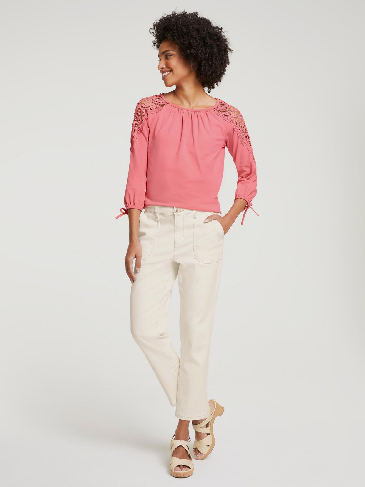Linea Tesini Spitzen-Shirt - hummer