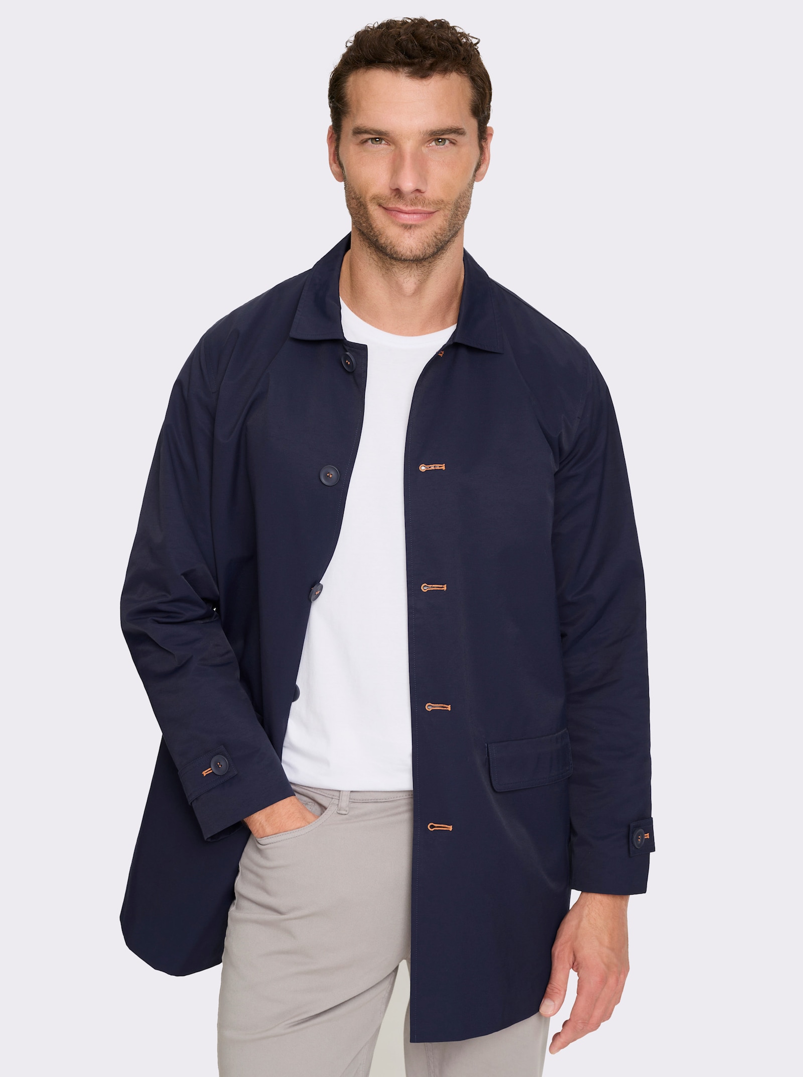 Marco Donati Kurzmantel in Twill-Qualität, gefüttert - marine