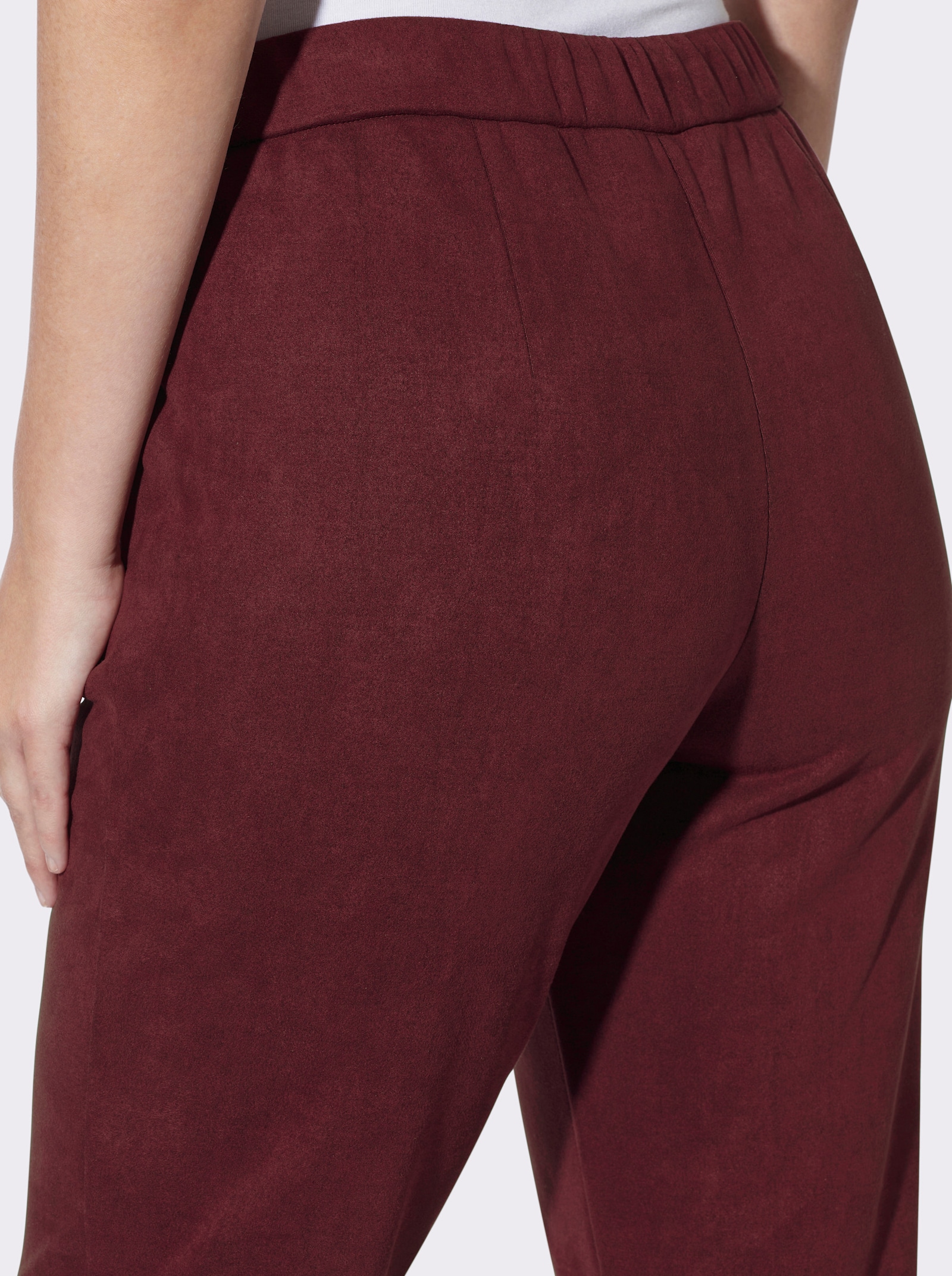 heine Lederimitathose mit Rundum-Dehnbund - burgund