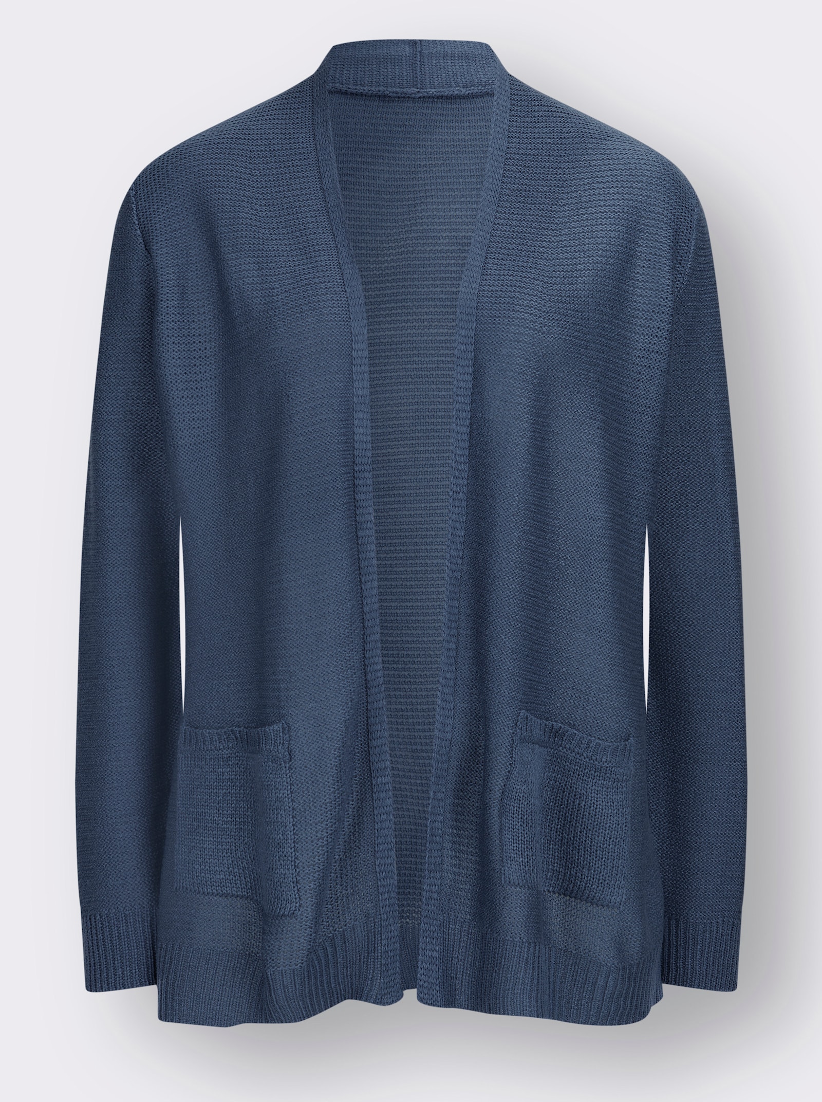 Strickjacke im Linksstrick-Muster - rauchblau