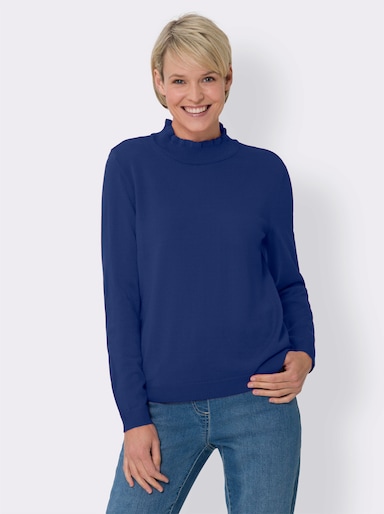 Stehkragen-Pullover - royalblau