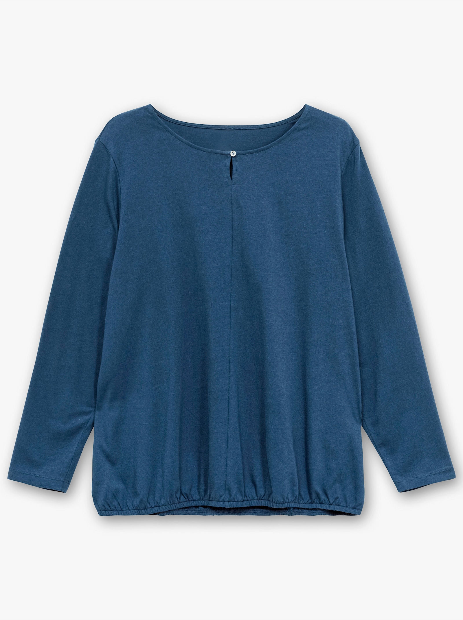 Langarmshirt mit elastischem Saum - dunkelblau