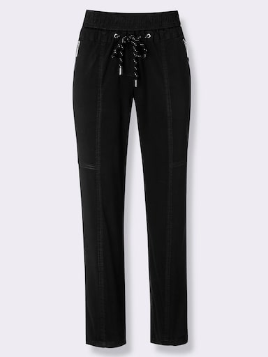 7/8-Hose mit Reißverschluss-Taschen - schwarz